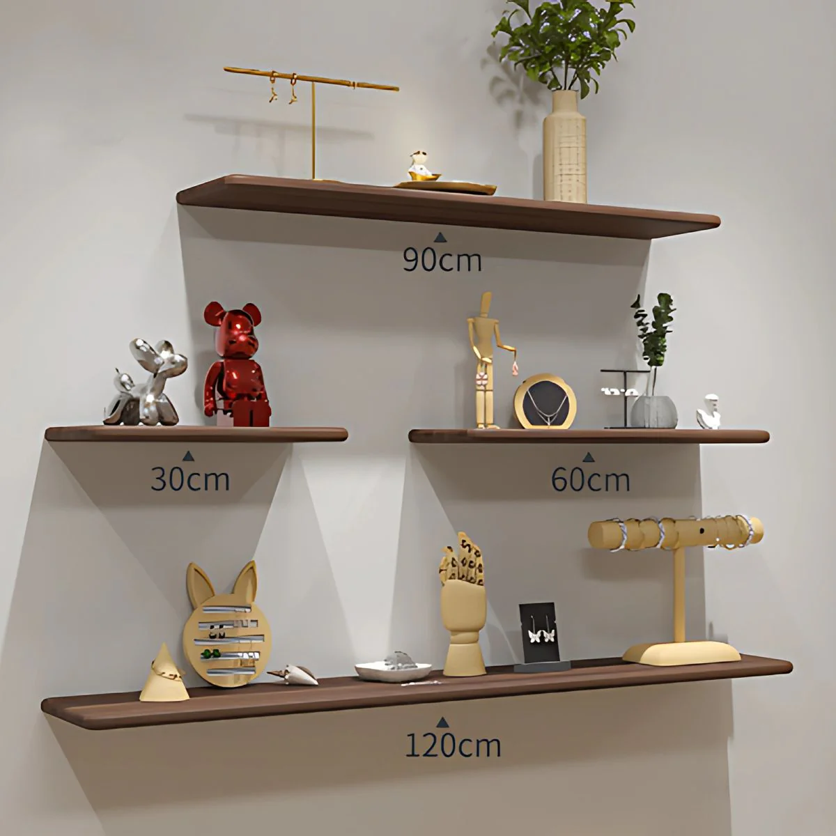 Repisas De Pared Estanterías Flotantes (Set De 4 Piezas).  Tablillas Chocolates.