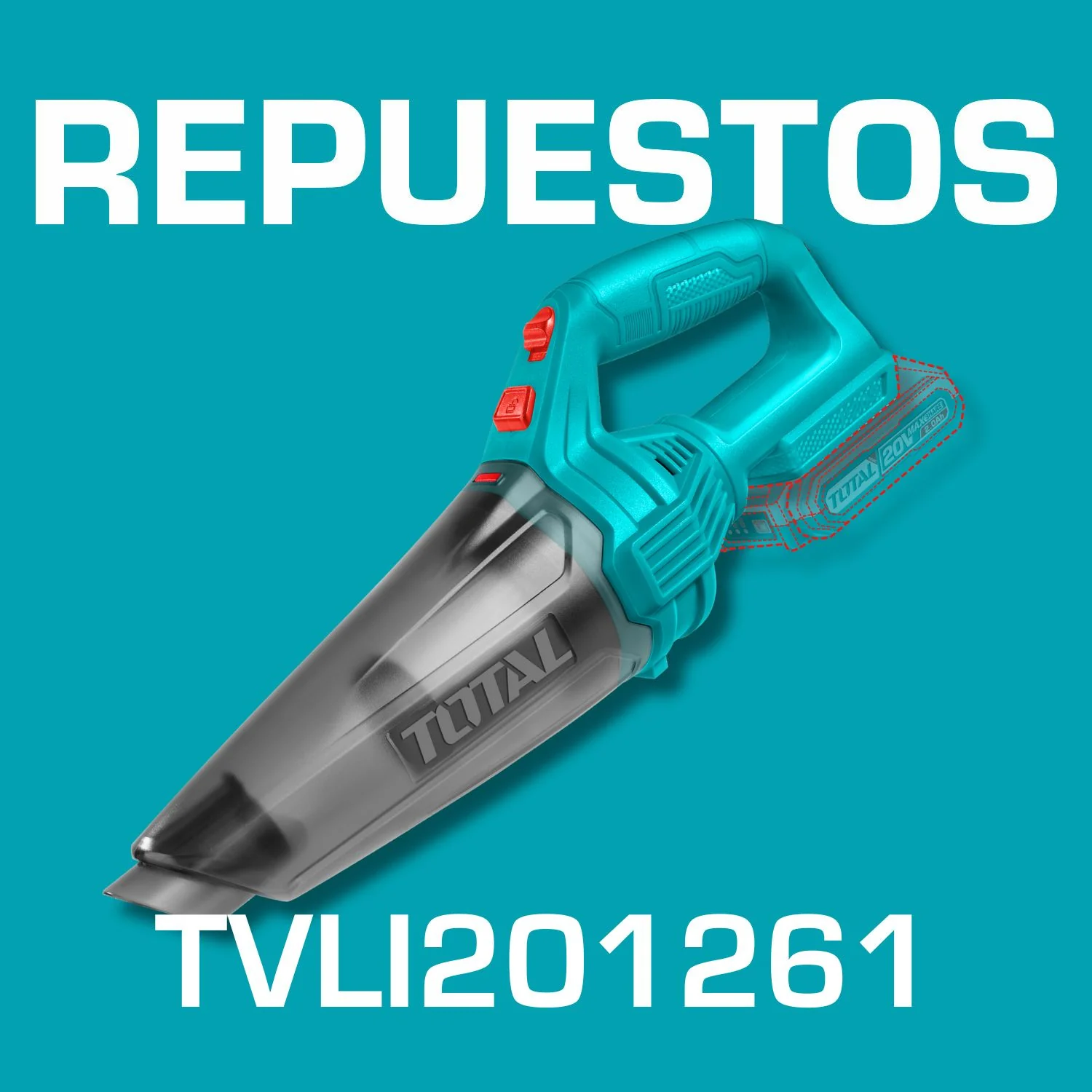 Repuestos  Aspiradora De Limpieza 0.5L  Lithium-Ion De Bateria De 20 V. Codigo TVLI201261
