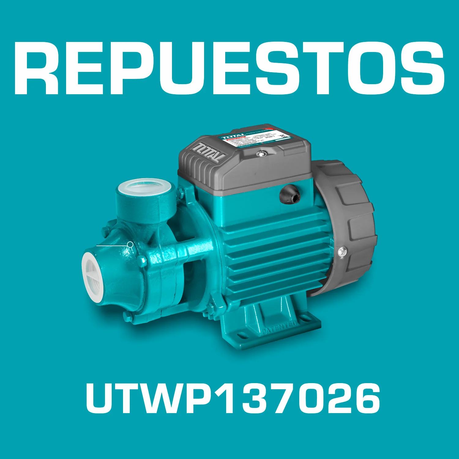 Repuestos Bomba De Agua Periférica De Alto Rendimiento 370W 0.5HP Voltaje: 110-120V. Código UTWP137026