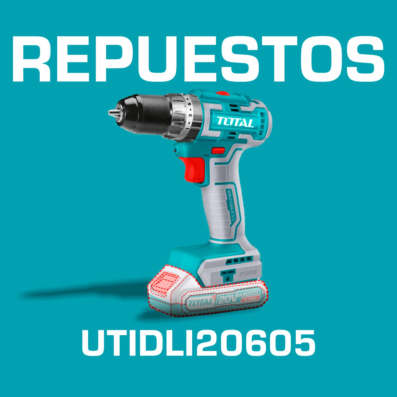 Repuestos Drill Taladro Inalámbrico 20V 1/2" De Impacto Codigo UTIDLI20605