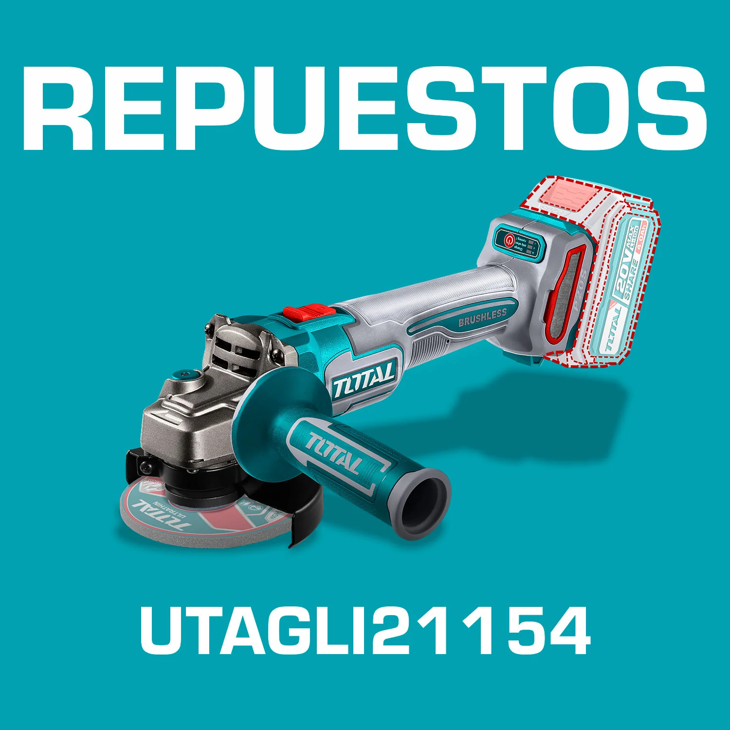 Repuestos Flexible Inalámbrica 4-1/2" De Batería De Litio 20V. Codigo  UTAGLI21154