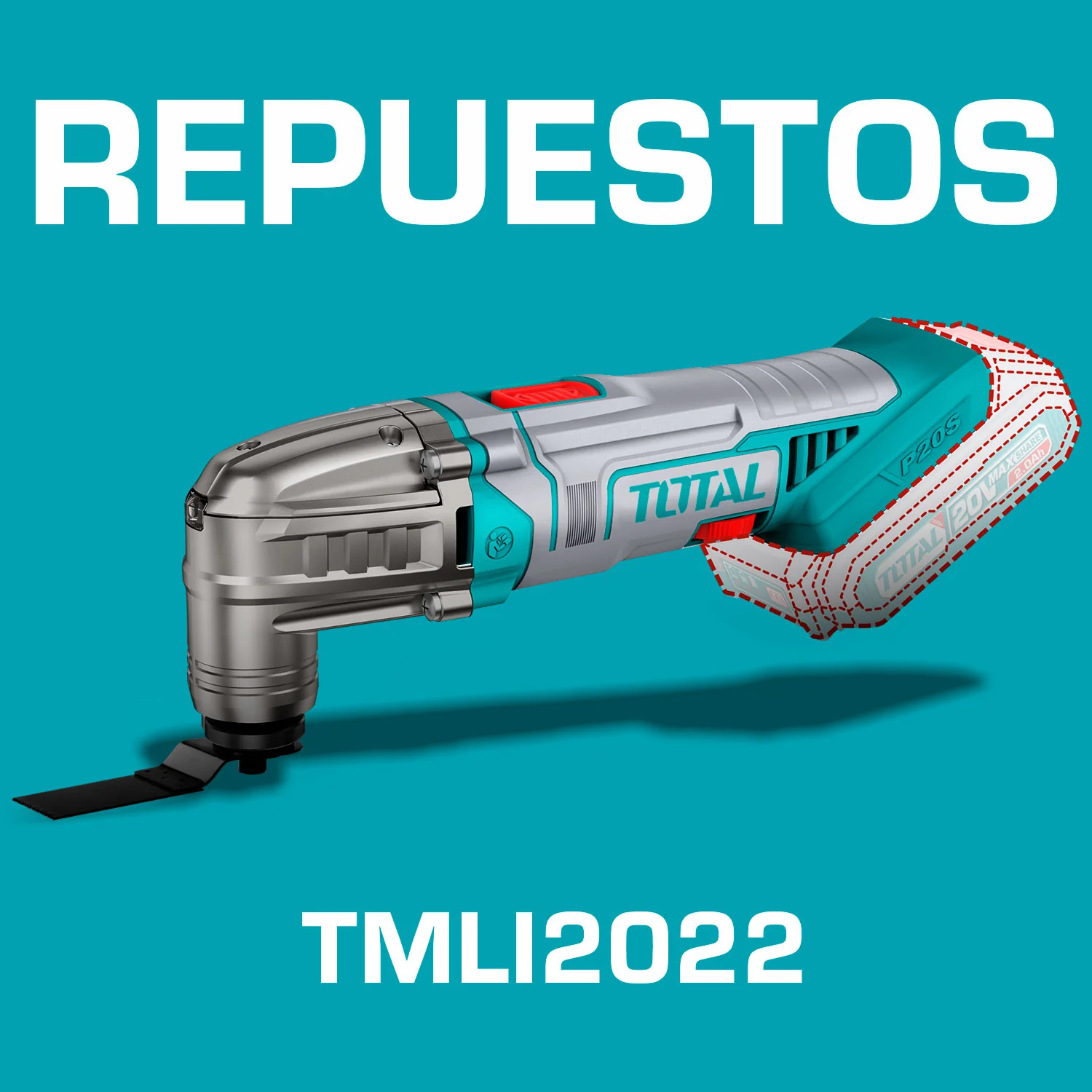 Repuestos Flexible Multitool Oscilante De Bateria De 20V. Codigo TMLI2022