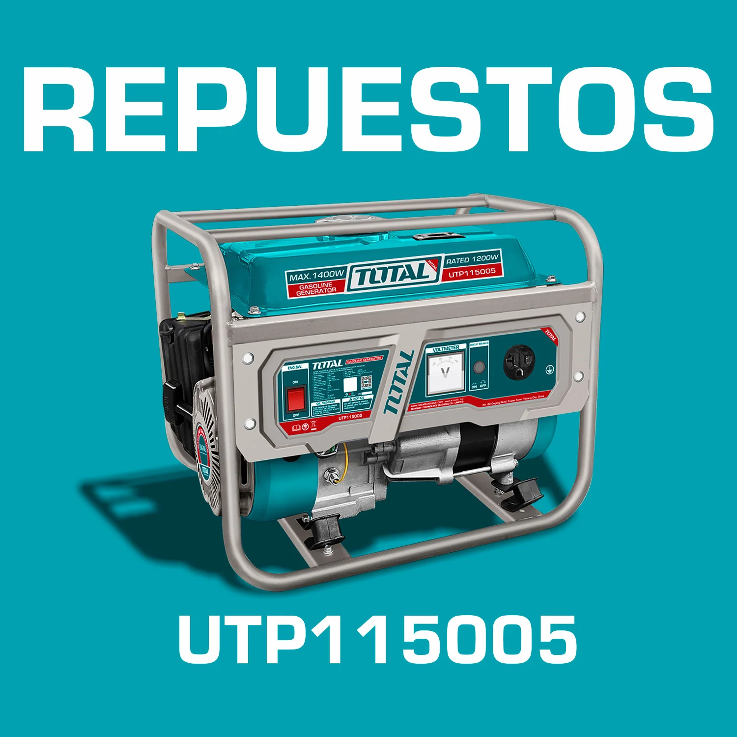 Repuestos Generador A Gasolina 1,400Watts. Motor 4 Tiempos. Codigo UTP115005