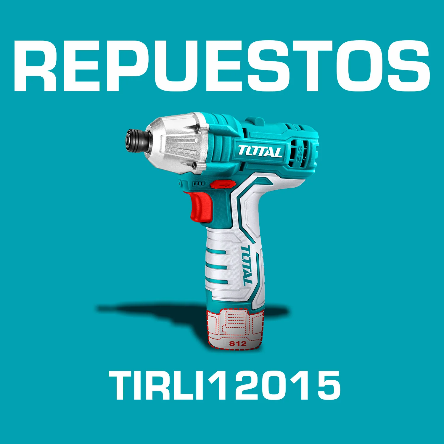 Repuestos Llave De Drill Impacto Inalámbrico HEXAGONAL 12V 1/4" 100Nm 2000Rpm 2800Bpm. Codigo TIRLI12015