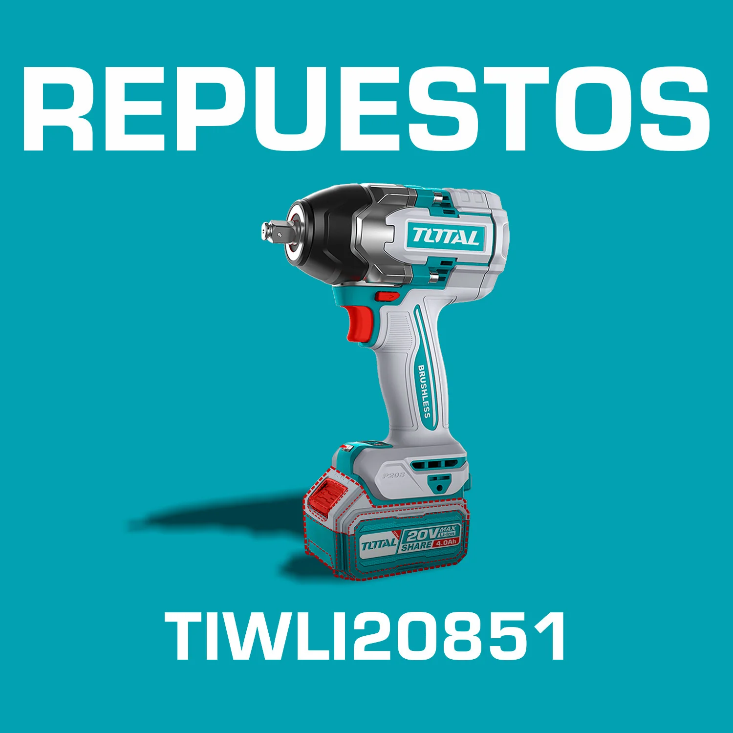 Repuestos Llave De Impacto 20V Inalambrica 1/2" 800Nm Codigo TIWLI20851