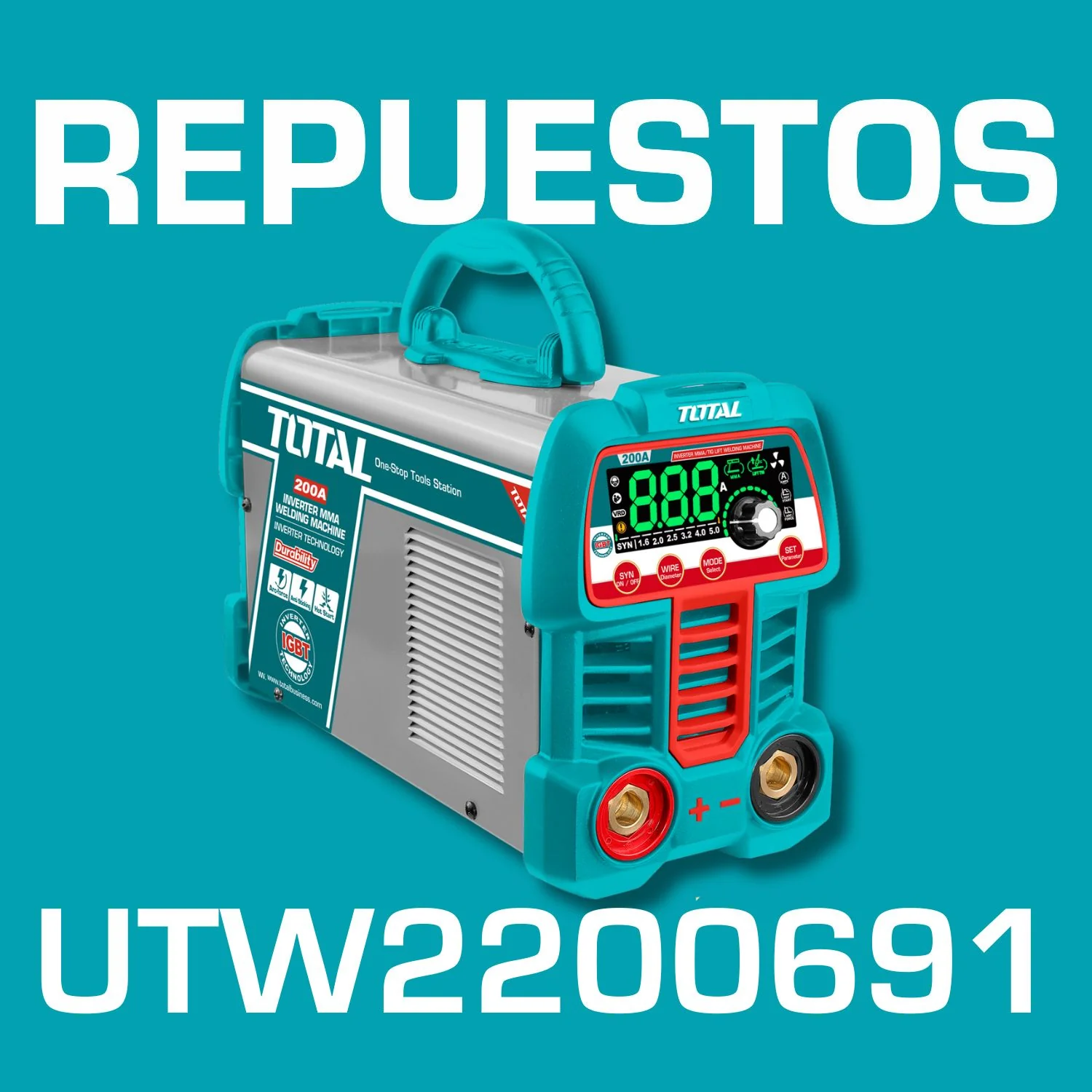 Repuestos Máquina De Soldar Inverter Heavy Duty Profesional 60%. Codigo UTW2200691