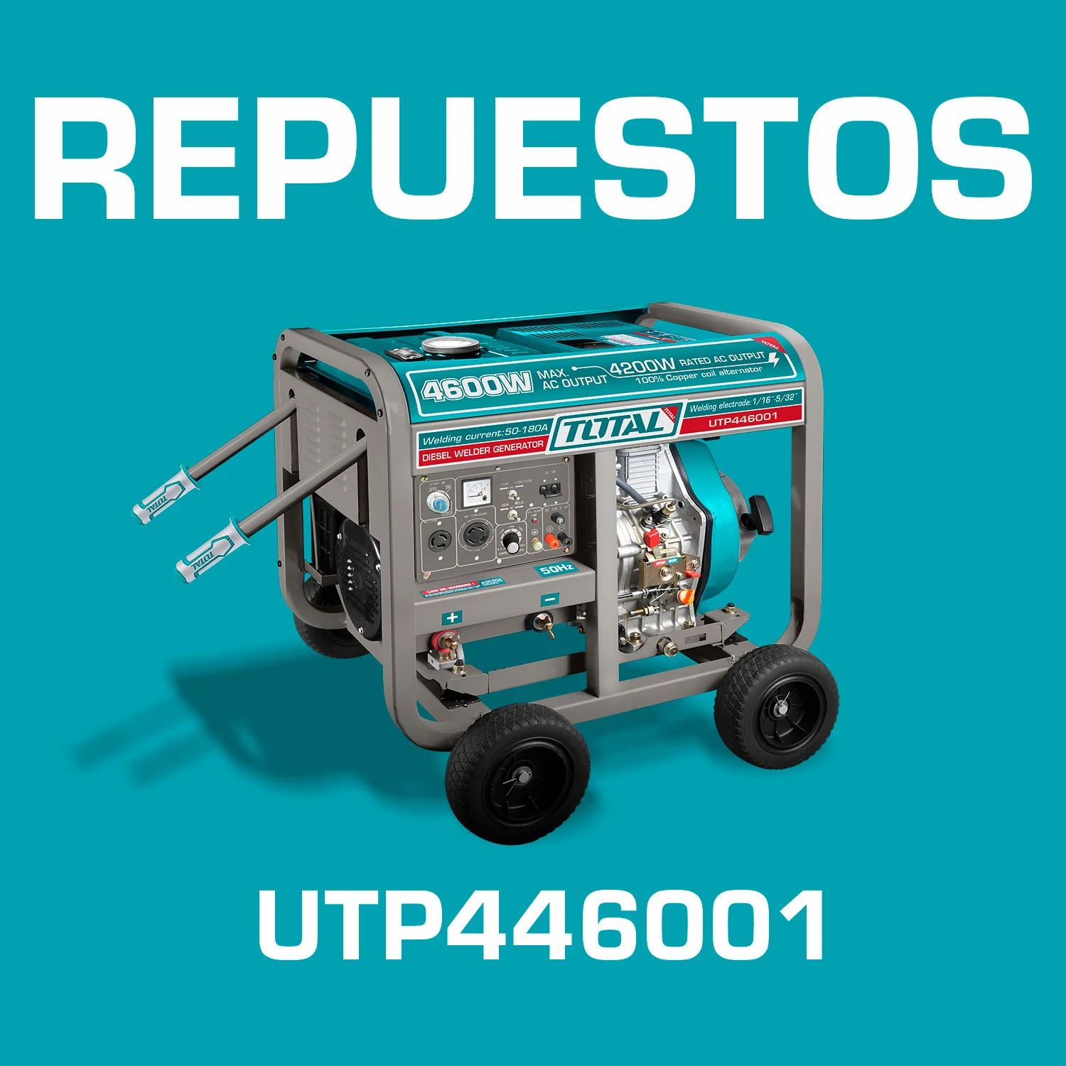 Repuestos Motosoldador Generador Y Soldador Diesel 110-120/220-240V 4.6Kw 50-180A. Codigo UTP446001