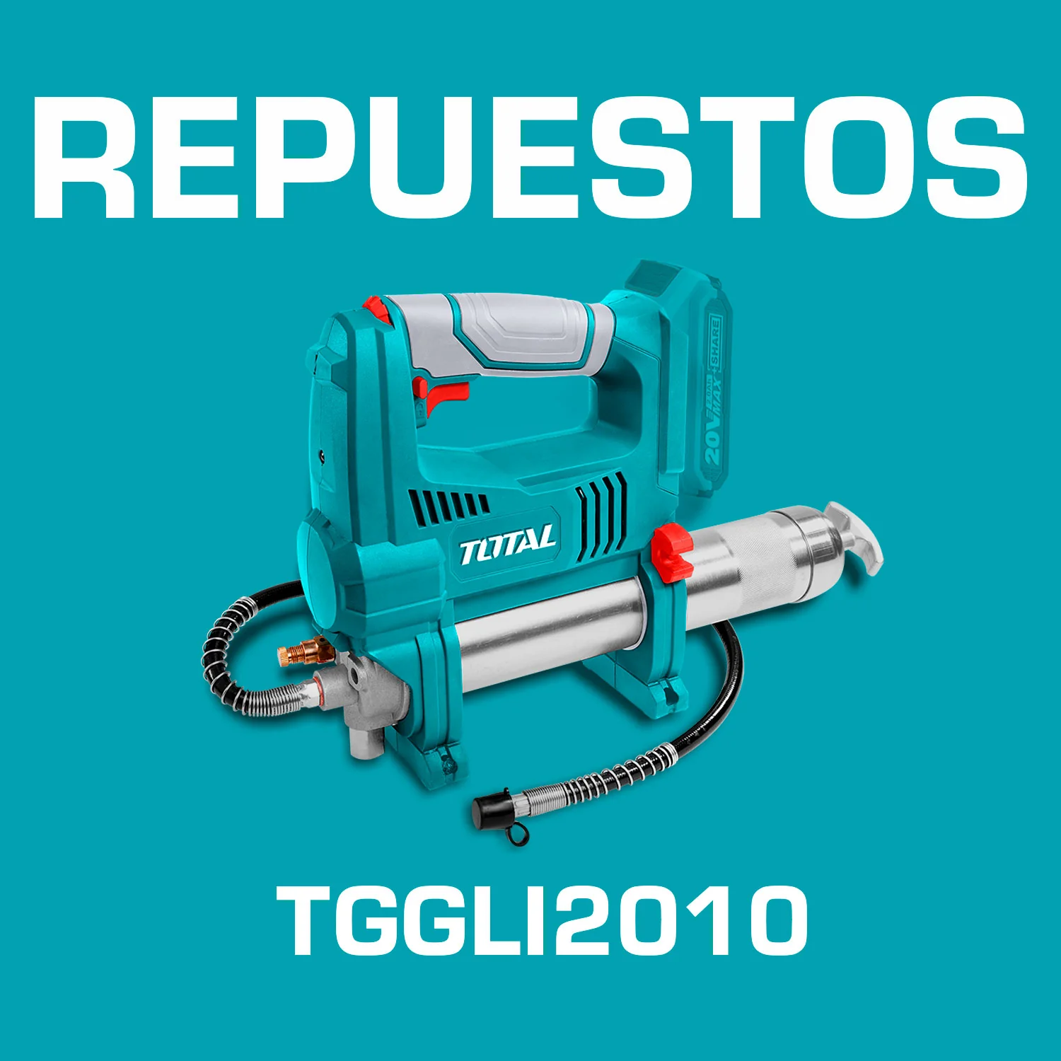 Repuestos Pistola De Engrase Inalámbrica 20V 30". Codigo TGGLI2010