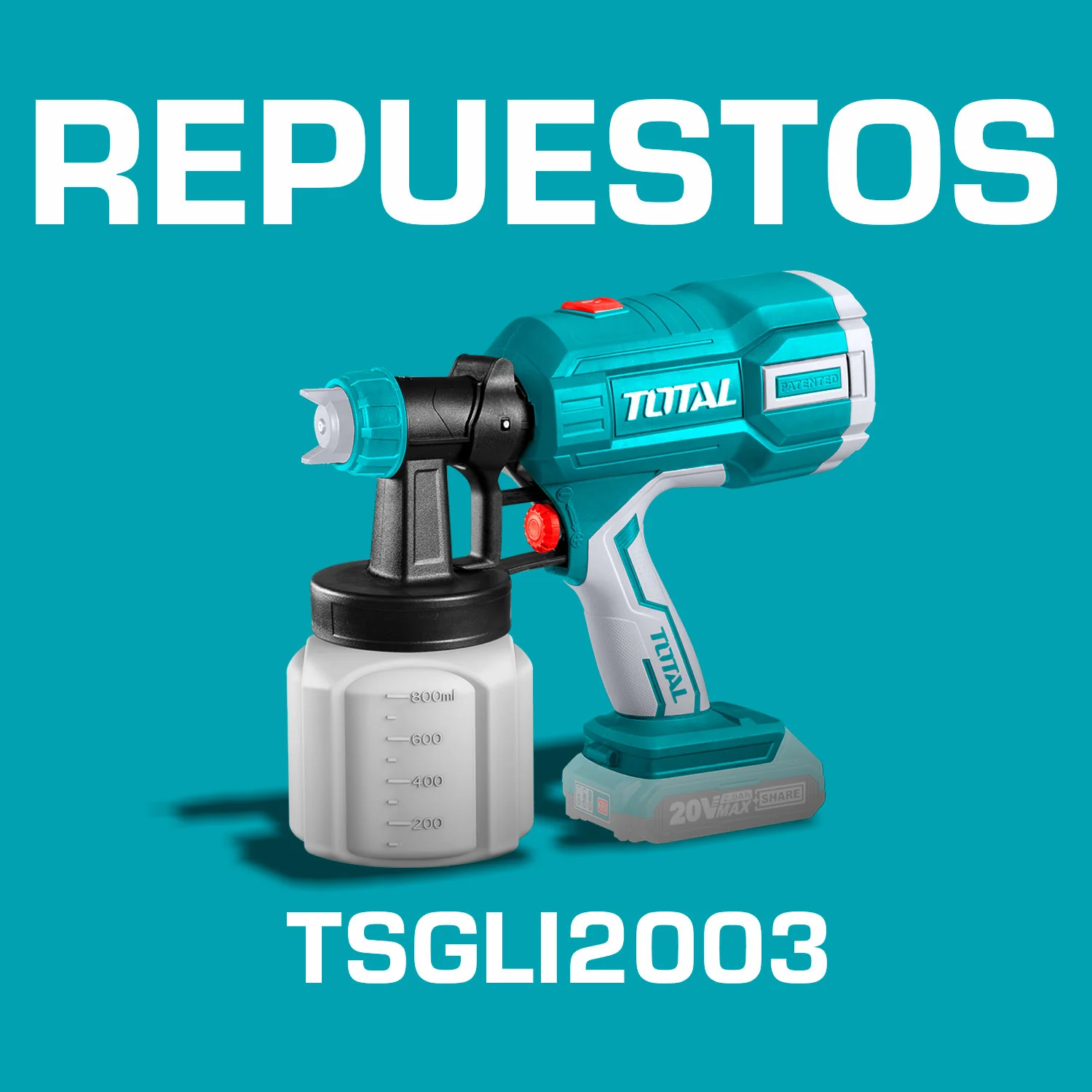 Repuestos Pistola Para Pintar 20V. Codigo TSGLI2003