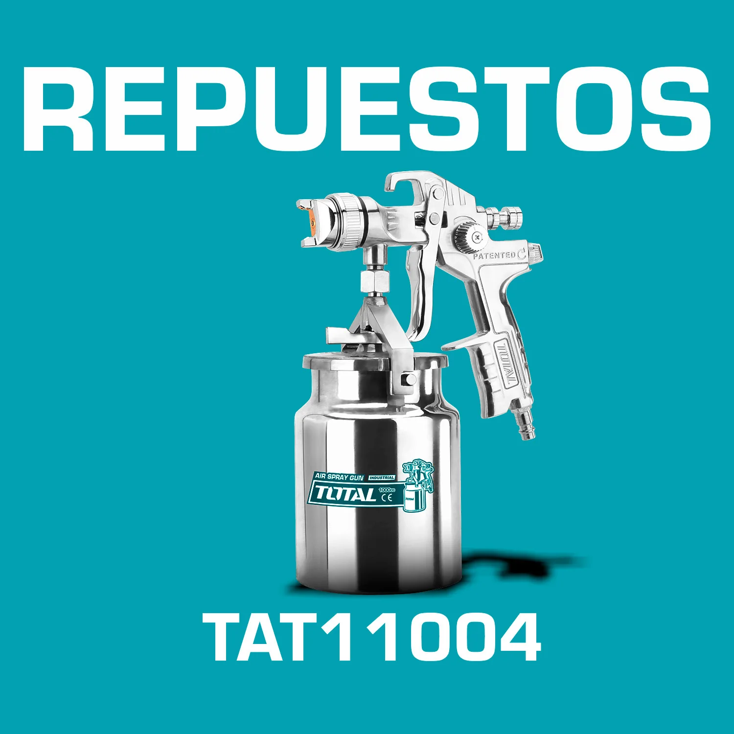 Repuestos Pistola Spray HVLP. Boquilla 1.4 Mm/1.3-2.5Mm,Ancho 180-250. Cap 1000Cc. Codigo TAT11004