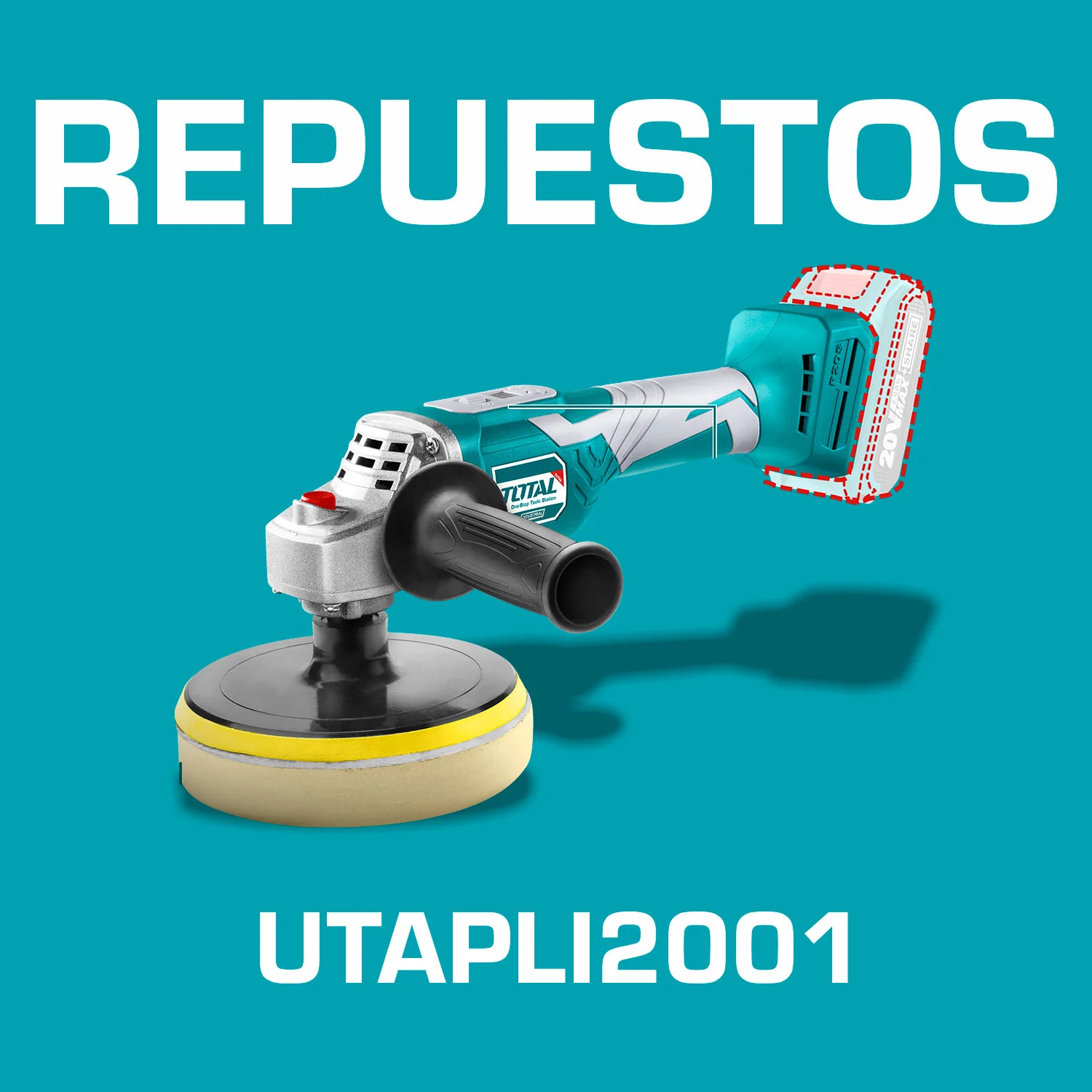 Repuestos Pulidora De Felpa De Bateria Lithium-Ion De 6"(150Mm). Rosca Tipom14. Codigo UTAPLI2001