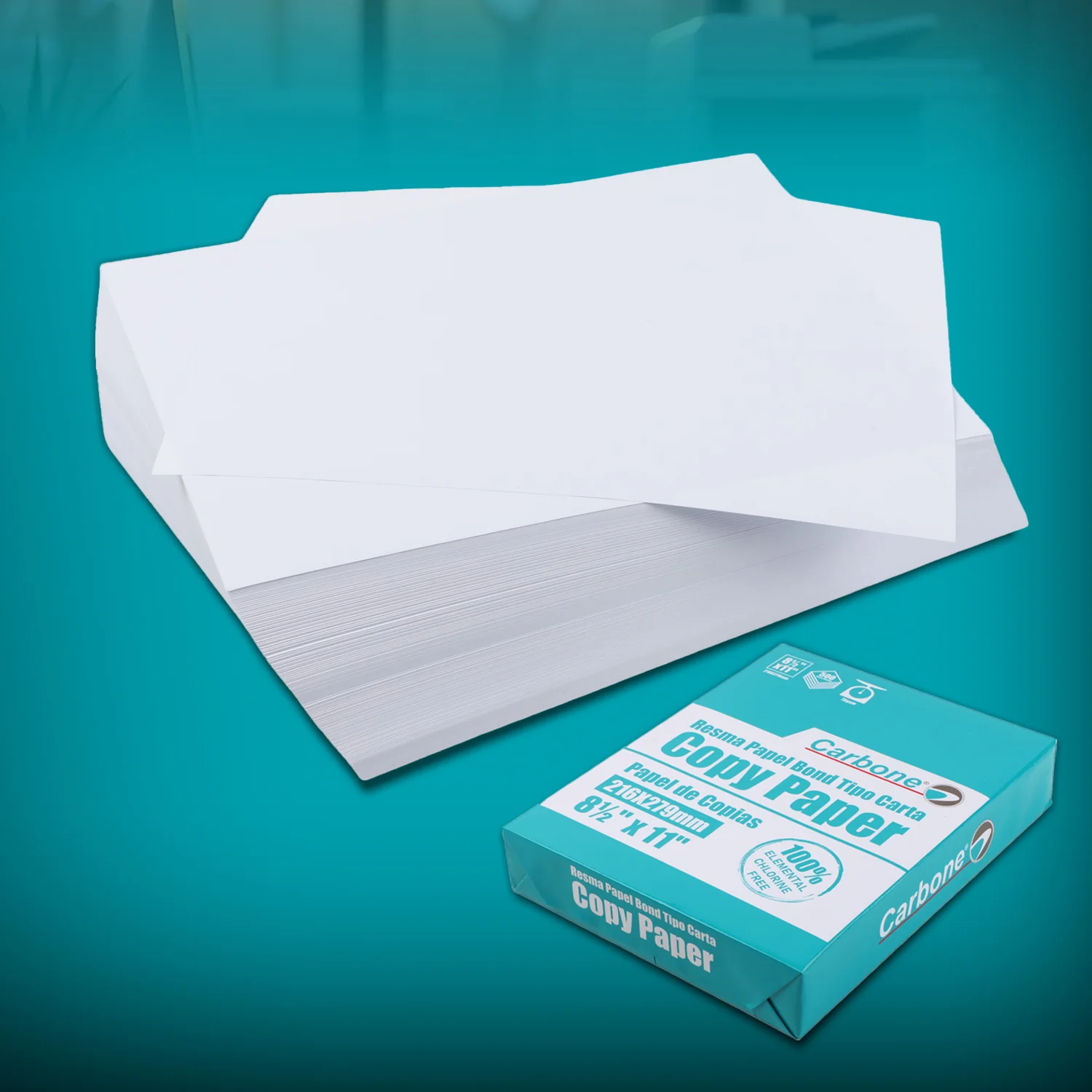 Resma Hojas De Papel Bond Tipo Carta 8 1/2 X 11 - 500 Hojas 75Gsm Marca Carbone - Image 2