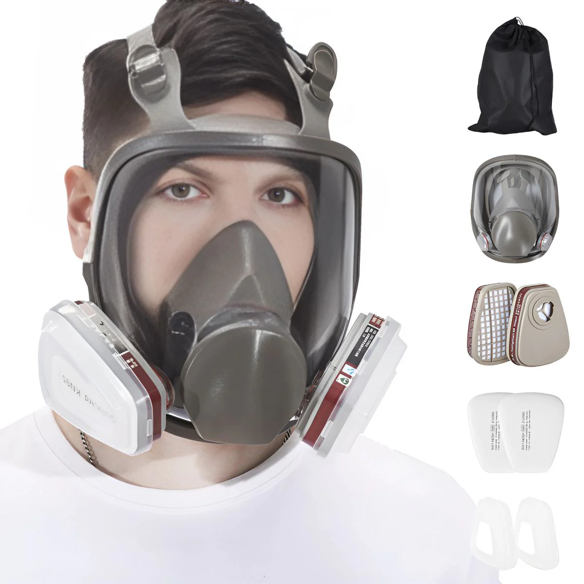 Respirador Facial 6800 Completo Con Filtros No. 3. Máscara De Protección Respiratoria Gases Y Vapores Orgánicos: Benceno Y Sus Sustancias Homogéneas, Cloro, Alcohol Etc