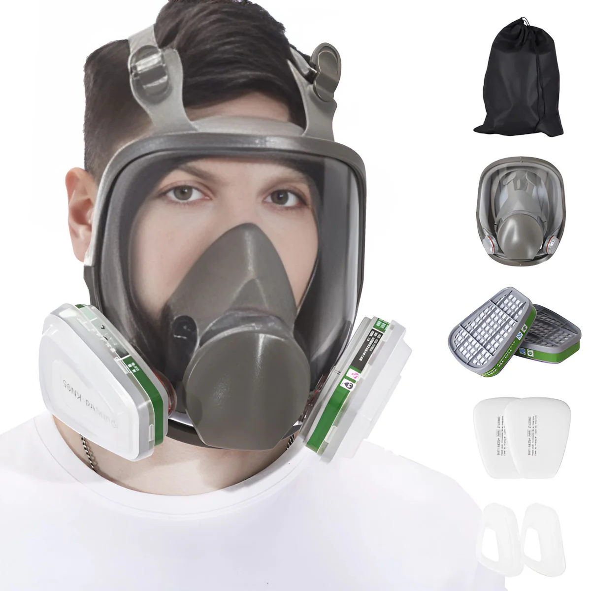 Respirador Facial 6800 Completo Con Filtros No. 4. Máscara De Protección Respiratoria Contra Derivados Orgánicos, Sulfuro De Hidrógeno De Amoniaco Y Amoniaco