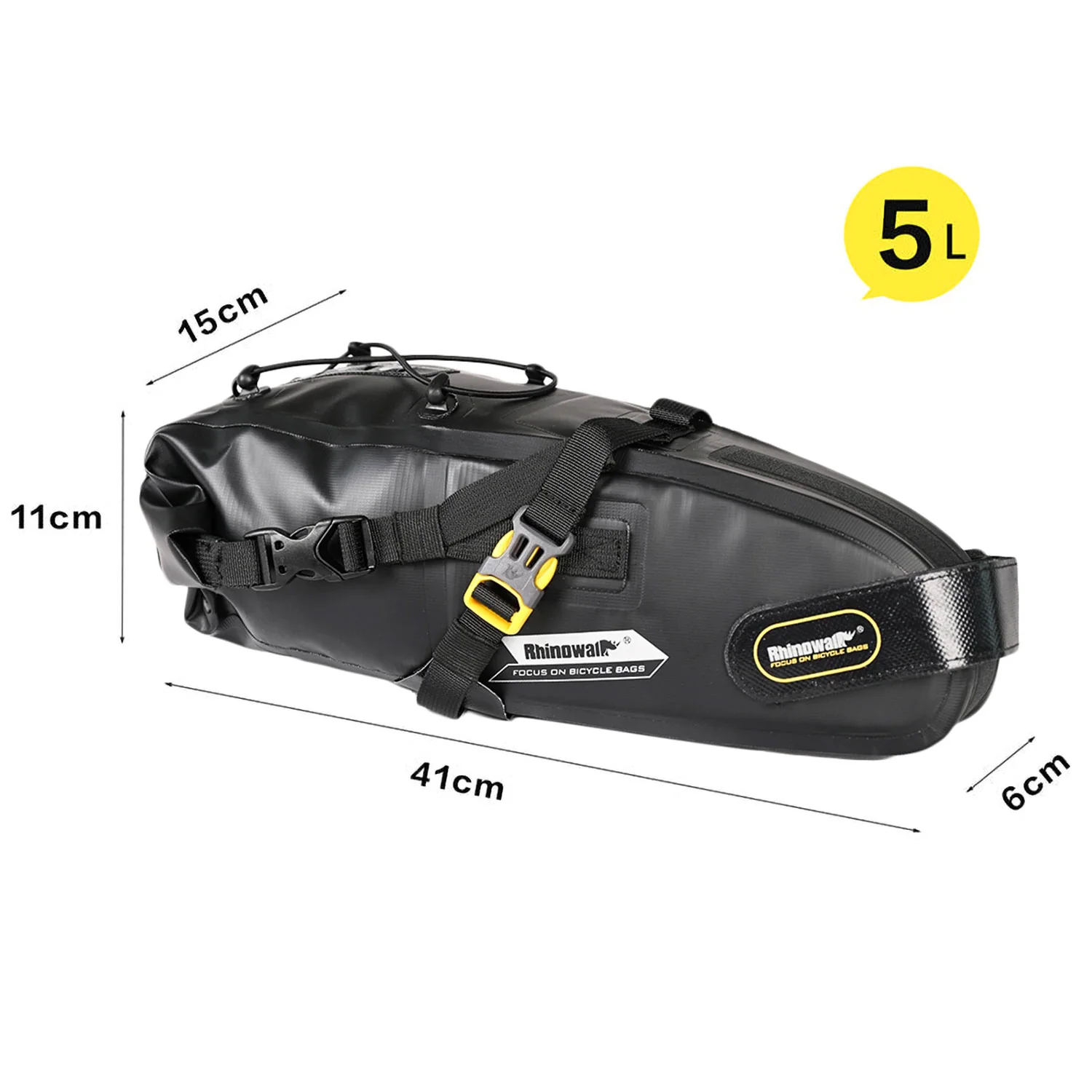 Bolso Impermeable Para Bicicleta 5L, Para Anclar Bajo El Asiento Rhinowalk - Image 3