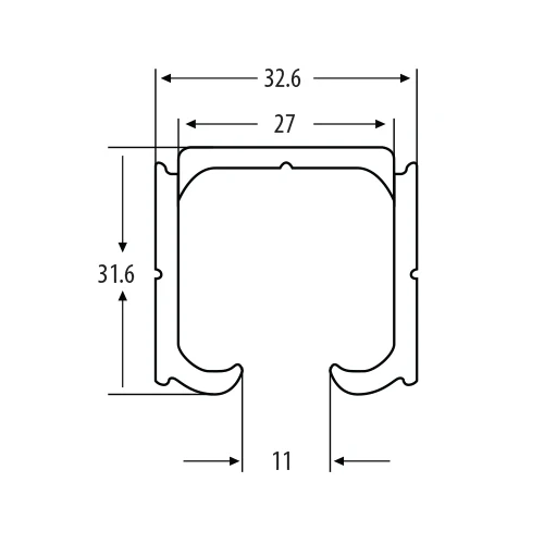 Riel De Aluminio Para Ruedas Chicas TD-G55 Y G66 De 23 Mm. 3 Metros Largo - Image 2