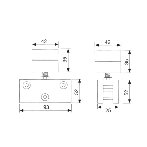 Rodachines P/Puertas Corredizas De Vid 8-12Mm.Inc.2 Rodach Y Acces.Sat.Capac.120Kg.Riel 846/Track38 - Image 3