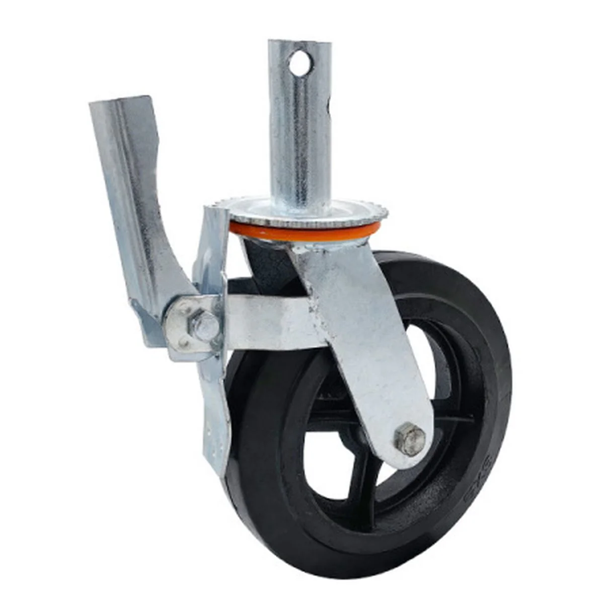 Rodaja Para Andamio De 8". Rueda Industrial Con Núcleo De Hierro, Goma Antideslizante Y Freno. - Image 3