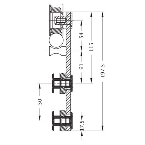 Rodamiento Para Sistema Slider Con Tope De Seguridad Acero Inox Acabado Satinado Se Vende Por Unidad - Image 2