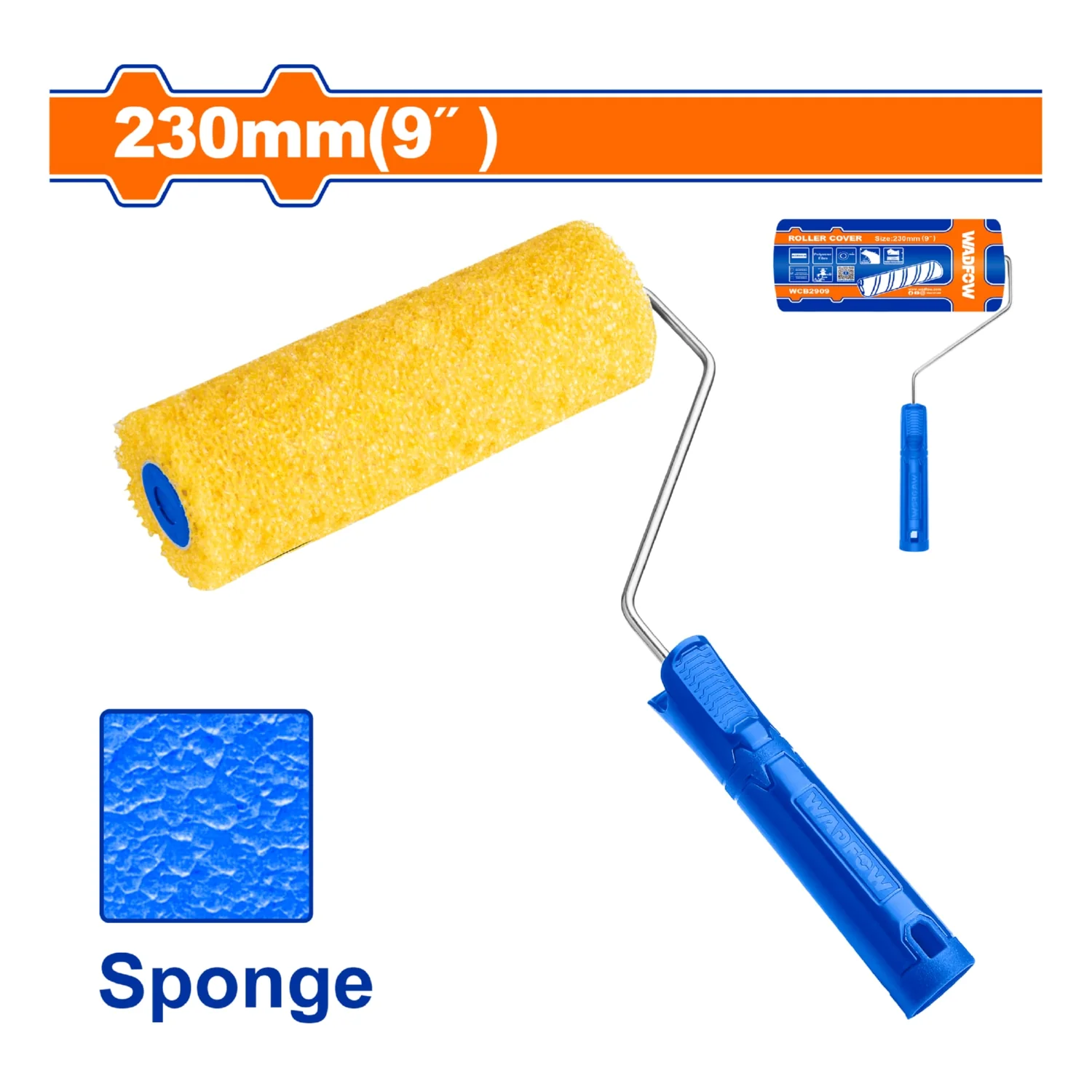 Rodillo Pintura De Esponja 9" Mango Plástico De 5.3Mm. Ideal Para Paredes, Pisos. - Image 2