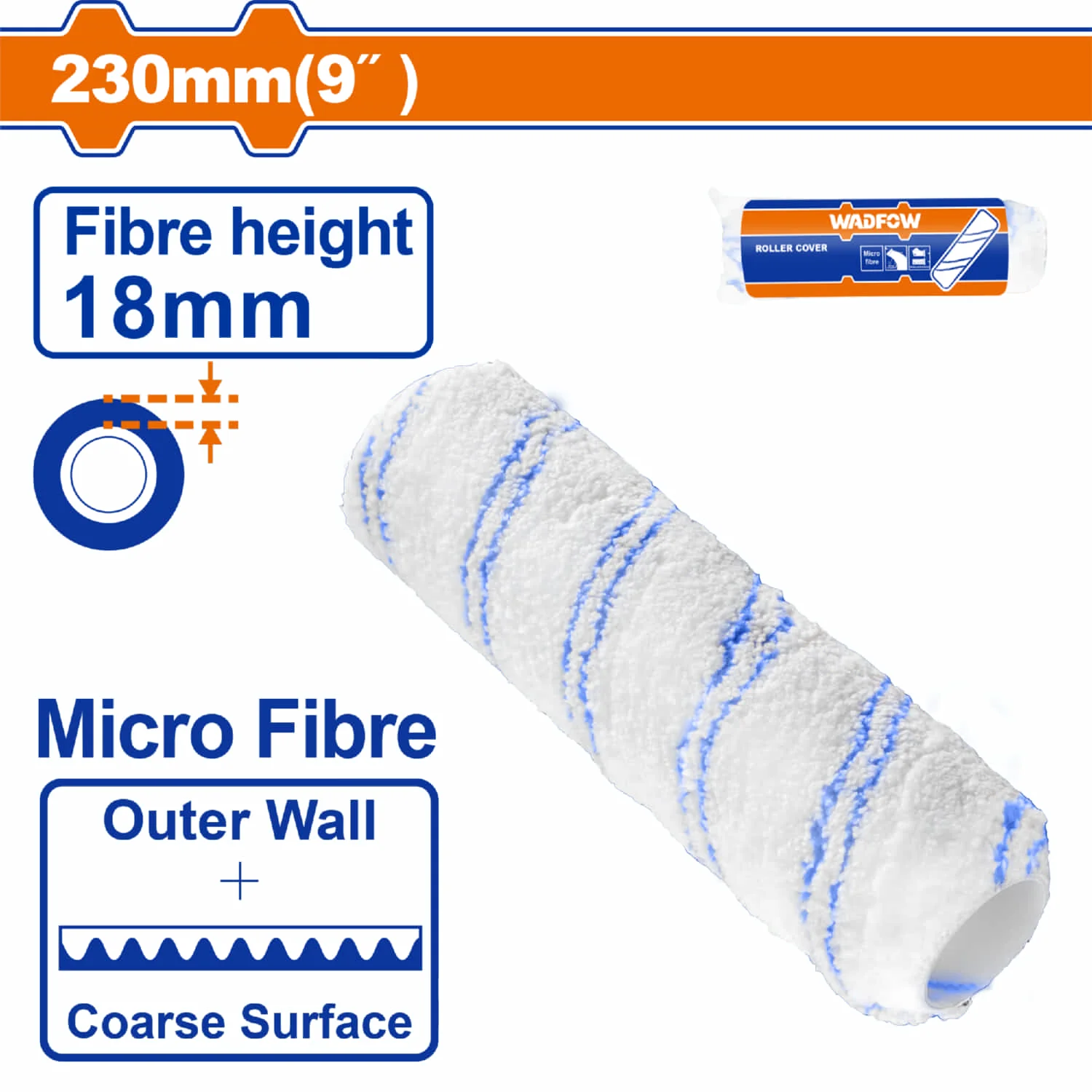 Rodillo De Pintar 9" Paredes Exteriores Alt Fibra 18Mm. Microfibra. Ideal Para Paredes Exteriores.