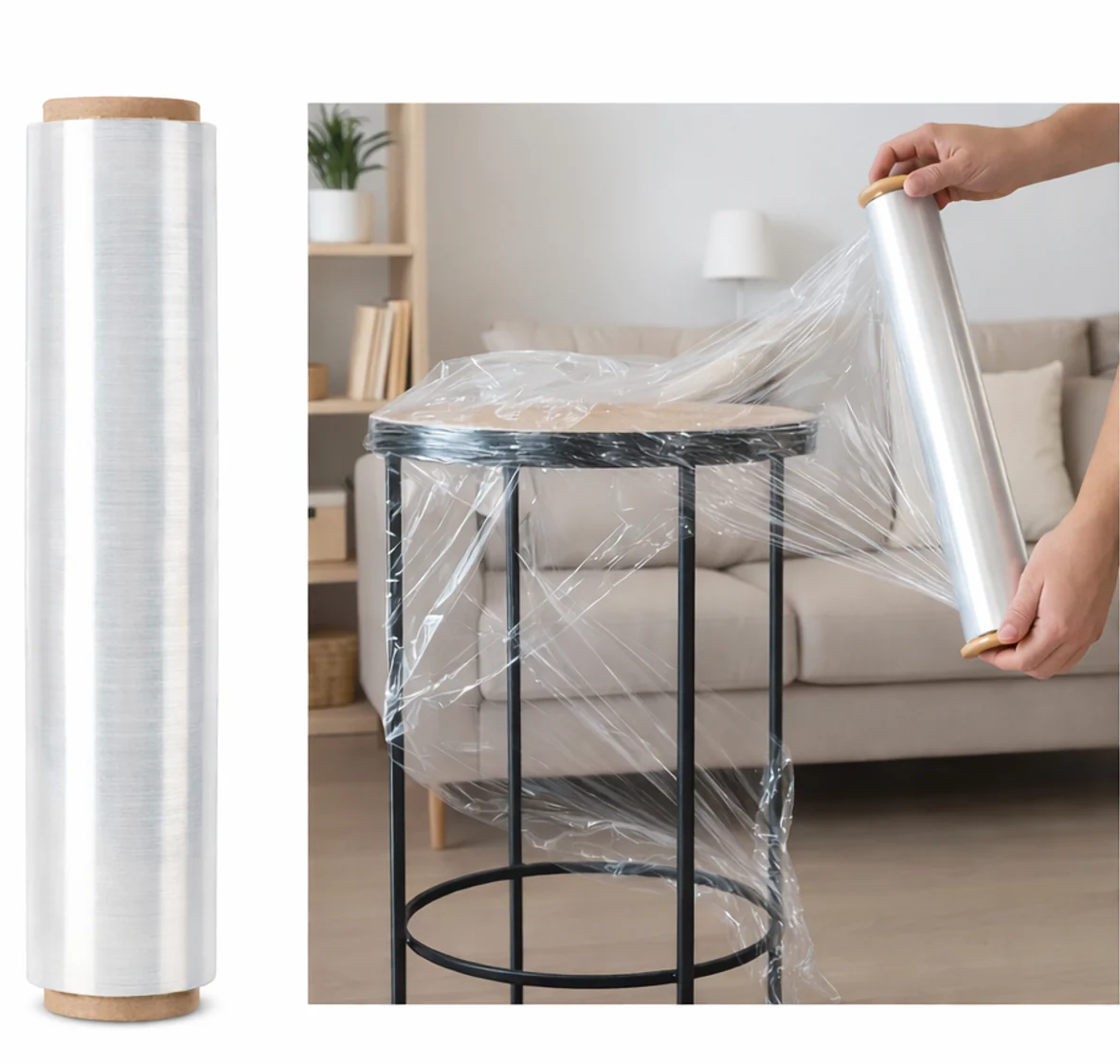Rollo De Plástico Transparente Para Embalar Stretch Film De 18" (450 Mm) Ancho Y 1500 Pies (2.37 Kg) - Image 3