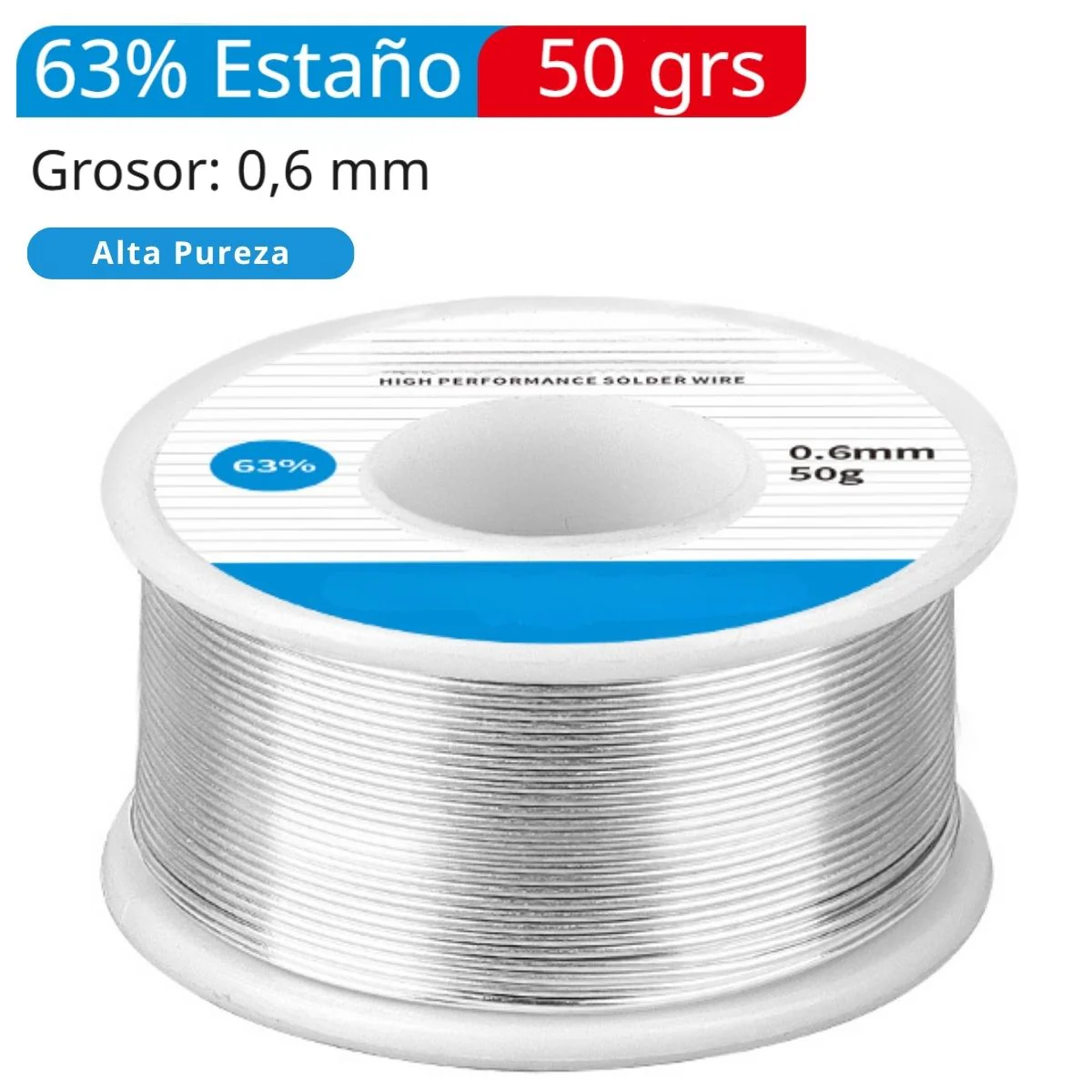 Rollos Cautin Estaño 63% Y Plomo Para Soldar (50Grs). Alambres De Soldadura De Alta Conductividad Para Electrónica. Contenido Fundente 2%. Punto De Fusión 183°C. - Image 3