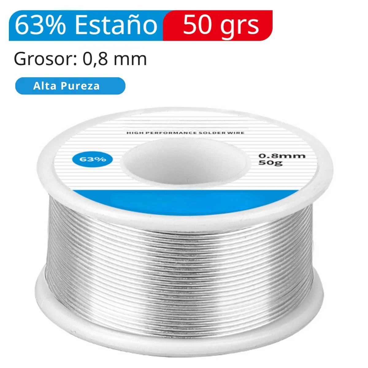 Rollos Cautin Estaño 63% Y Plomo Para Soldar (50Grs). Alambres De Soldadura De Alta Conductividad Para Electrónica. Contenido Fundente 2%. Punto De Fusión 183°C. - Image 4