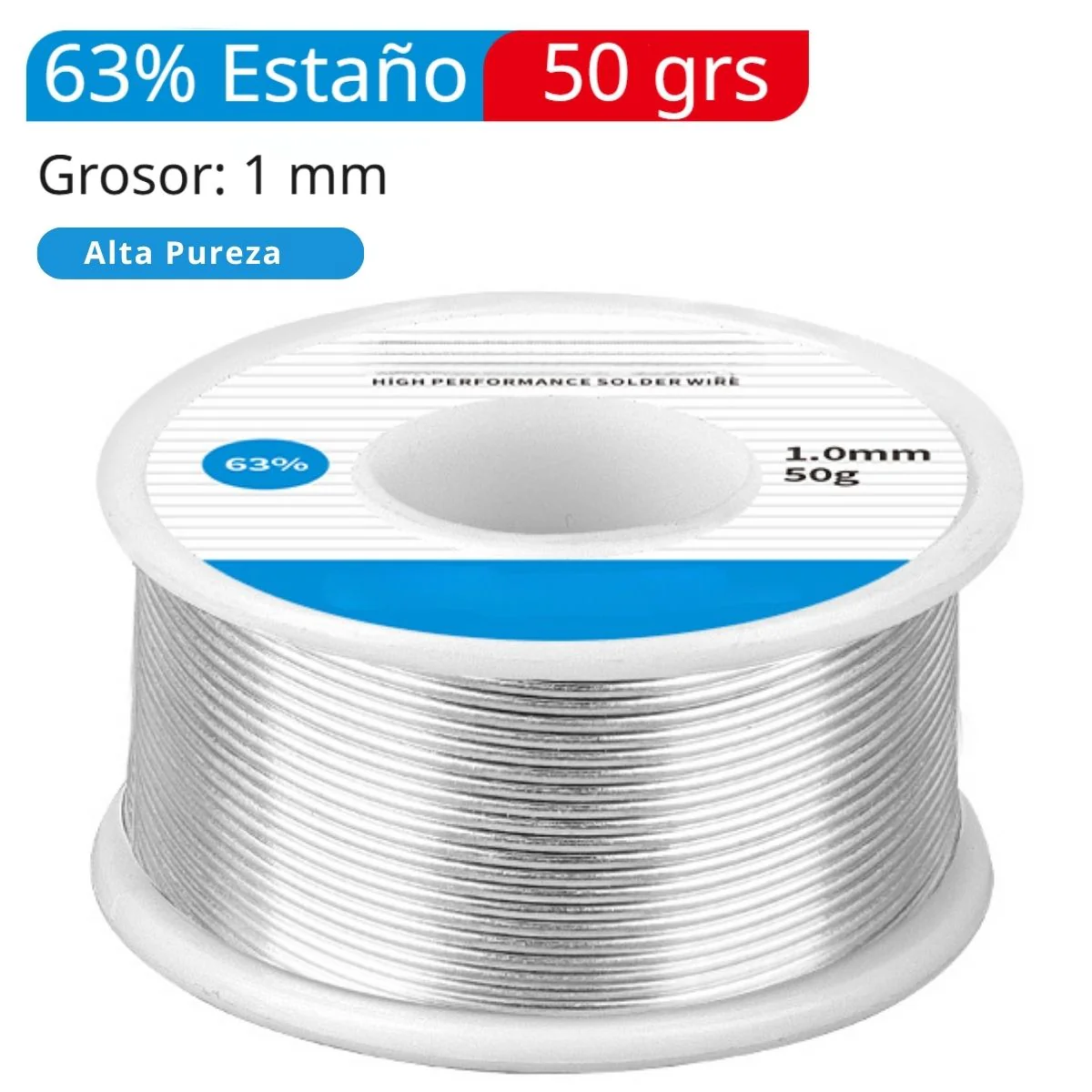 Rollos Cautin Estaño 63% Y Plomo Para Soldar (50Grs). Alambres De Soldadura De Alta Conductividad Para Electrónica. Contenido Fundente 2%. Punto De Fusión 183°C. - Image 5