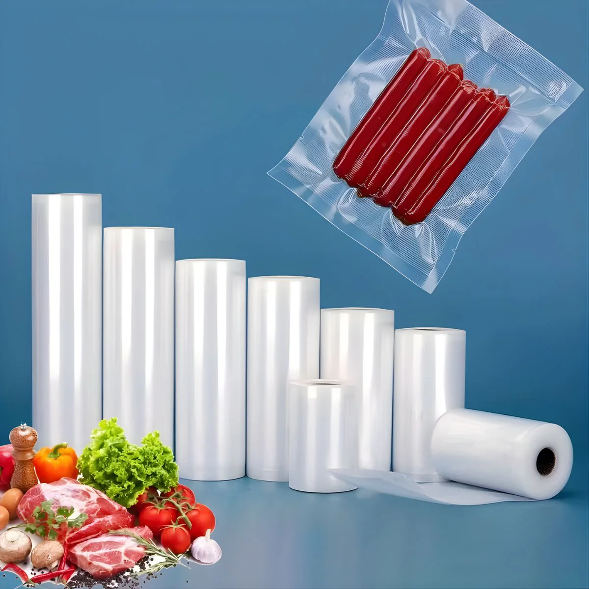 Rollos De Bolsas Para Sellado Al Vacío 5Mts Largo Continuo. Libre De BPA. Apto Para Congelador Y Microondas. Rollo De Envasado Al Vacío