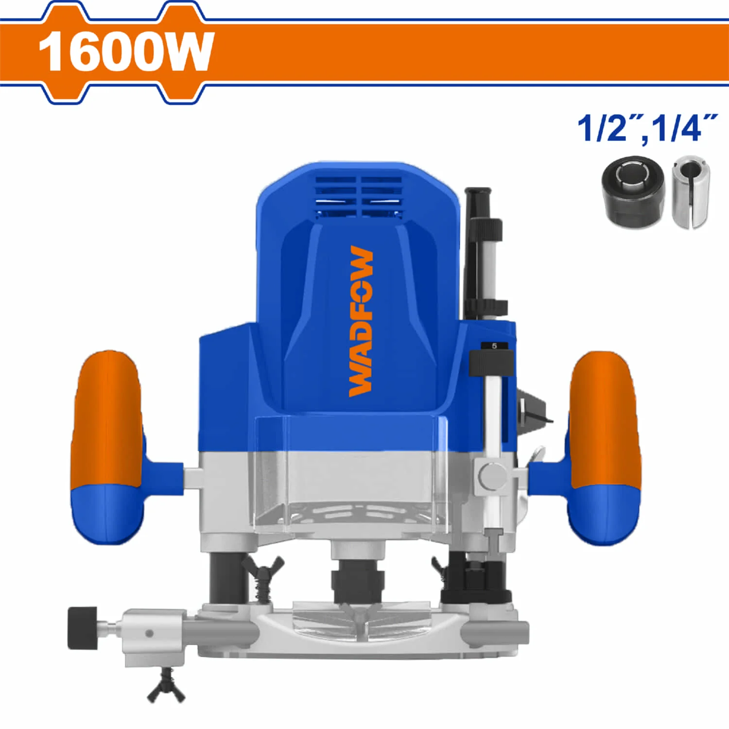 Router 1600W. 110-120V~50/60Hz. Routeadora Para Espárragos De: 1/4", 1/2".22000Rpm. Profundidad Máx. 0-60Mm.