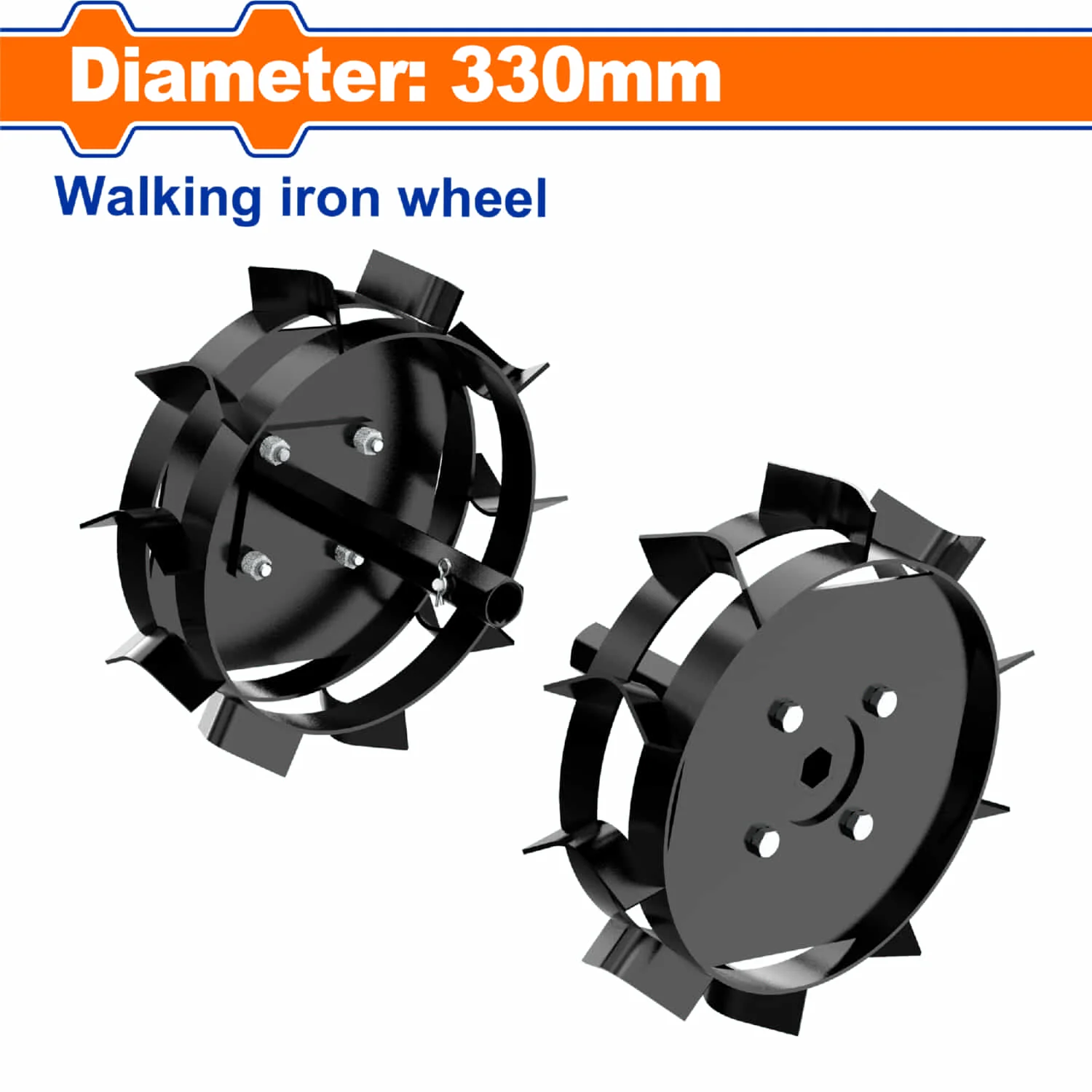 Rueda De Hierro Para Cultivador  Diámetro 330Mm Radio 90Mm Compatible Con WTL2A58R WTL2A75 Y WTL2A100
