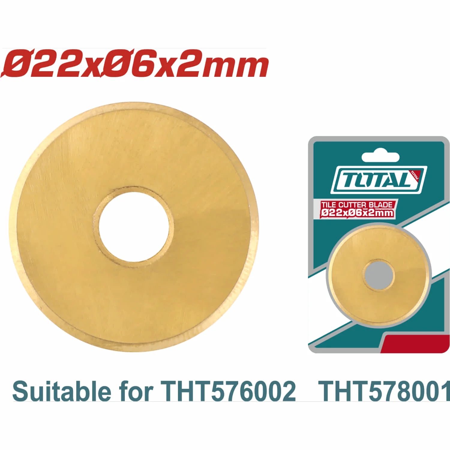 Rueda De Repuesto Para Cortadora De Azulejos Y Baldosas. Ø22xø6x2mm Carburo De Tungsteno. Compatible Con THT576002 THT578001 - Image 2