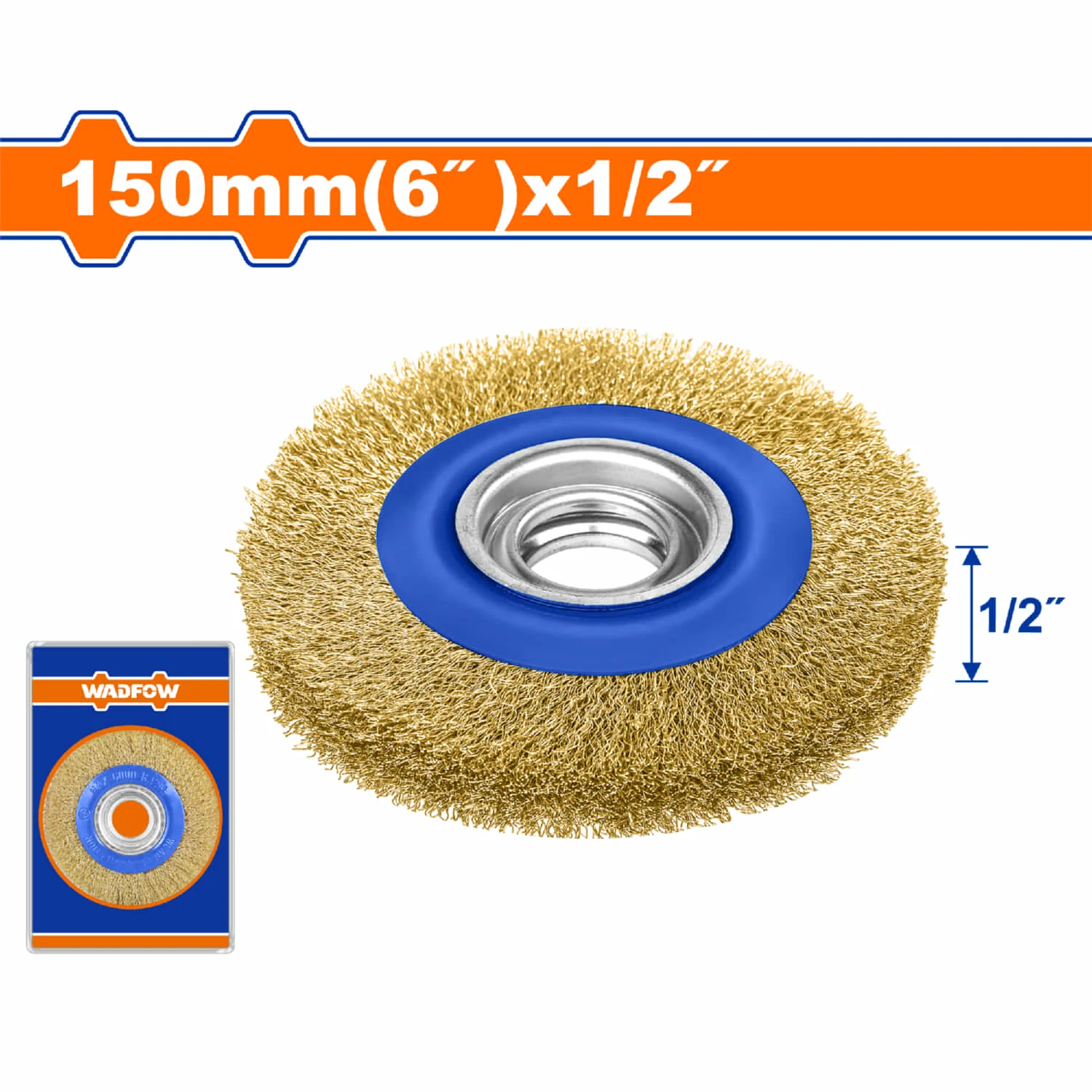 Rueda De Alambre 150 Mm X 1/2'' Con Eje 7/8'' Y Anillos 1/2'' 5/8'' 3/4'' Para Desbaste Y Limpieza