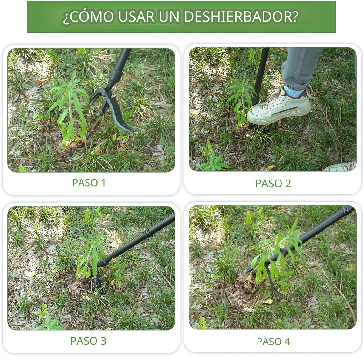 Saca Hierba Removedor De Malezas Con Mango Largo Para Jardín Sin Agacharse. Deshierbador Manual. Tipo Garra. - Image 3
