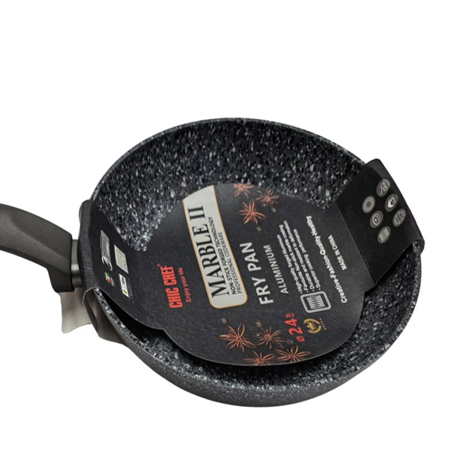 Sartén Antiadherente 24Cm 10" Aluminio Forjado Con Recubrimiento De MARMOL II Cocina Saludable. Libre De Teflón. Amigable Con El Ambiente. - Image 2