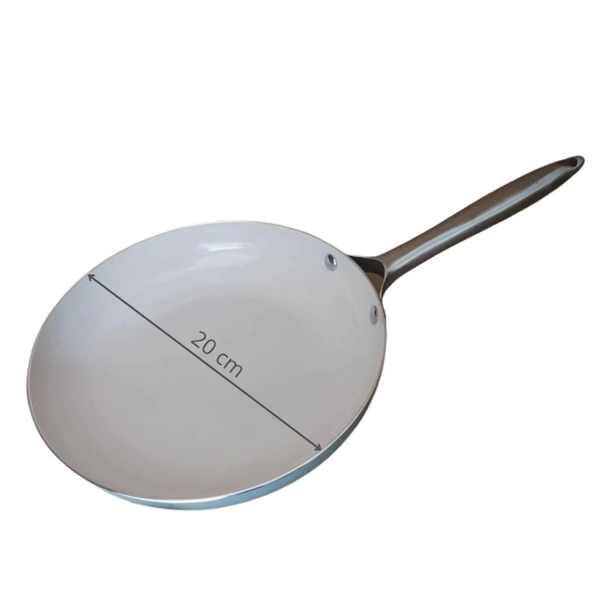 Sartén Cerámico Antiadherente 7.8” (20 Cm) Color Blanco Y Azul Con Mango Plateado. Eco Friendly 100% Libre De Teflón. - Image 2