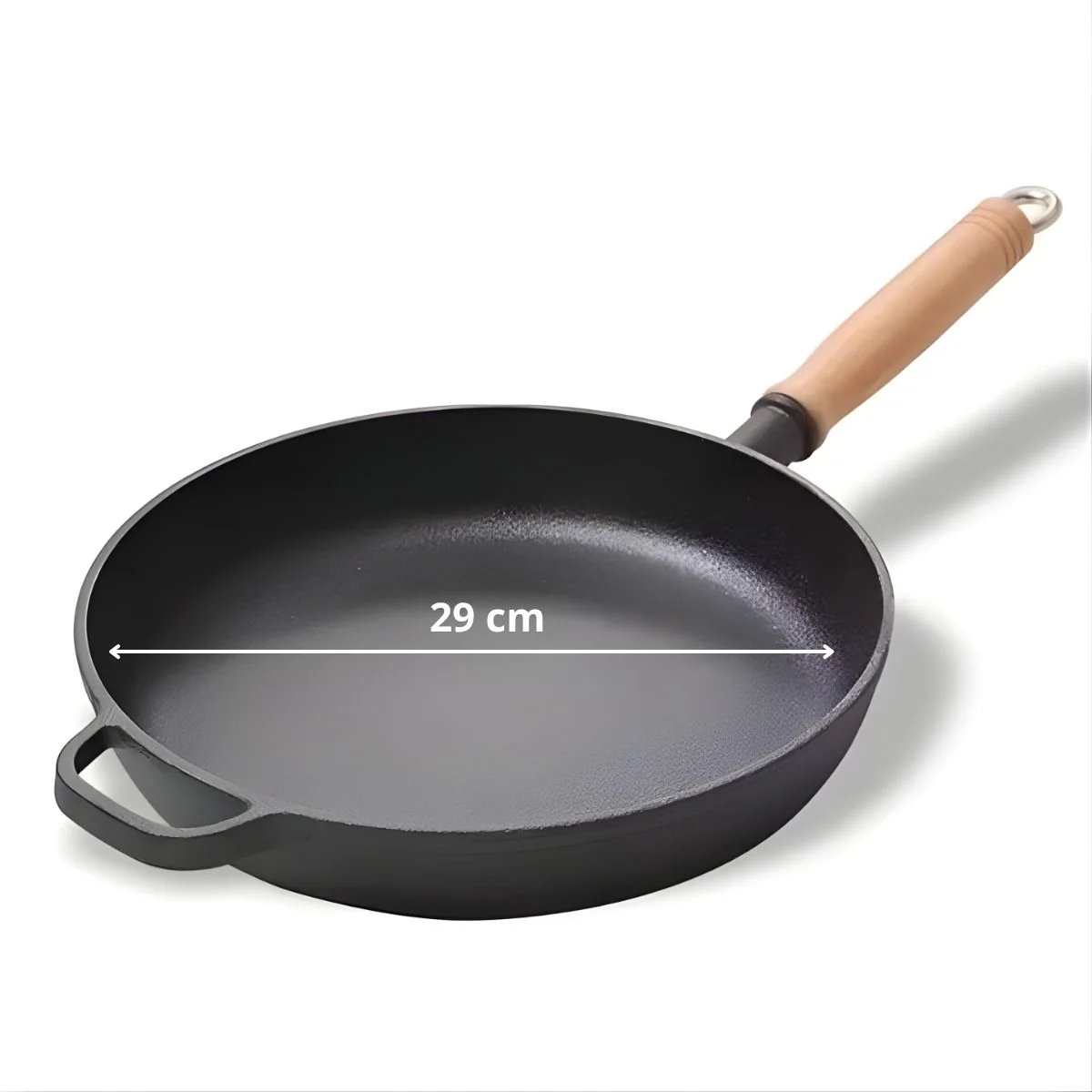Sartén De Hierro Fundido Con Mango De Madera 11.4" (29 Cm). Sartenes. Paila Para Cocinar. Cacerola. - Image 4
