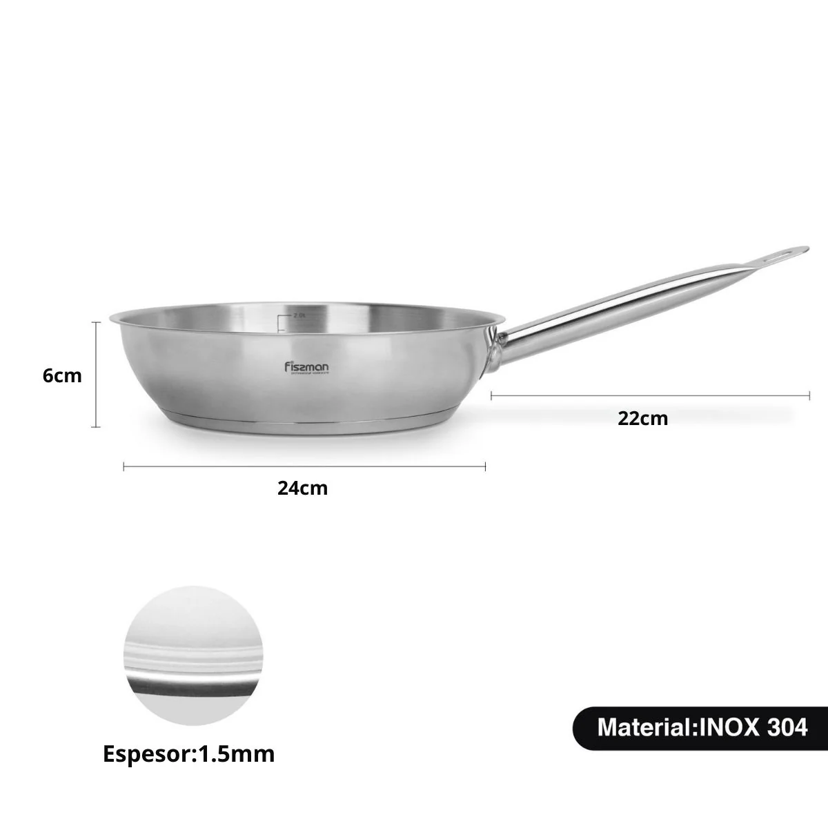 Sartenes Profesionales De Acero Inoxidable Inox 304 - Image 6
