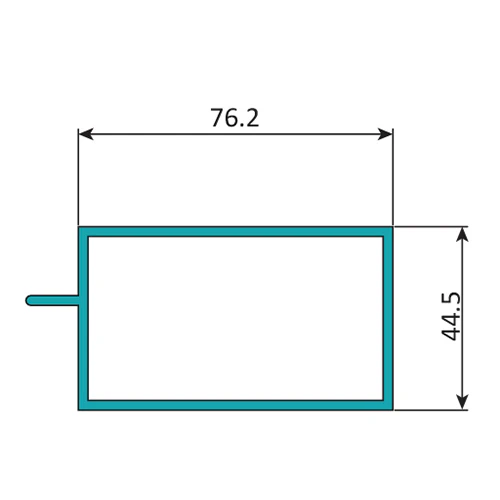 SASA-1 Perfil Hoja Puerta De 3" X 1 3/4"  Aleta Descentrada. E = 2.3 Mm. L= 5.85 M BLANCO - Image 2
