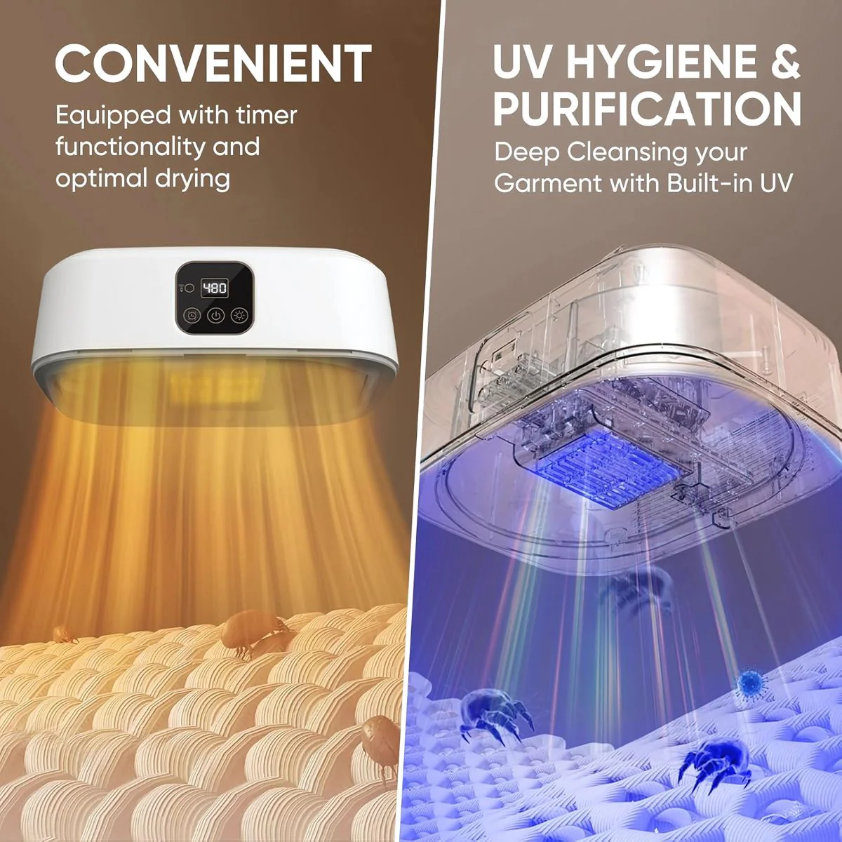 Secador De Ropa Portátil Con Control Remoto, Esterilización UV Y Temporizador. 600W Secadora De Prendas. Ideal Para Apartamentos. - Image 5