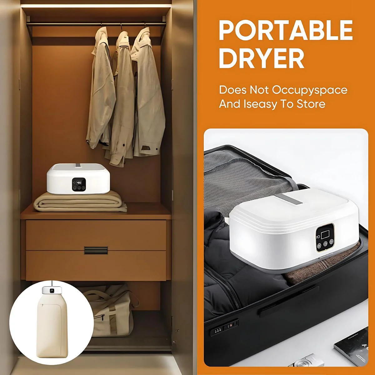 Secador De Ropa Portátil Con Control Remoto, Esterilización UV Y Temporizador. 600W Secadora De Prendas. Ideal Para Apartamentos. - Image 6