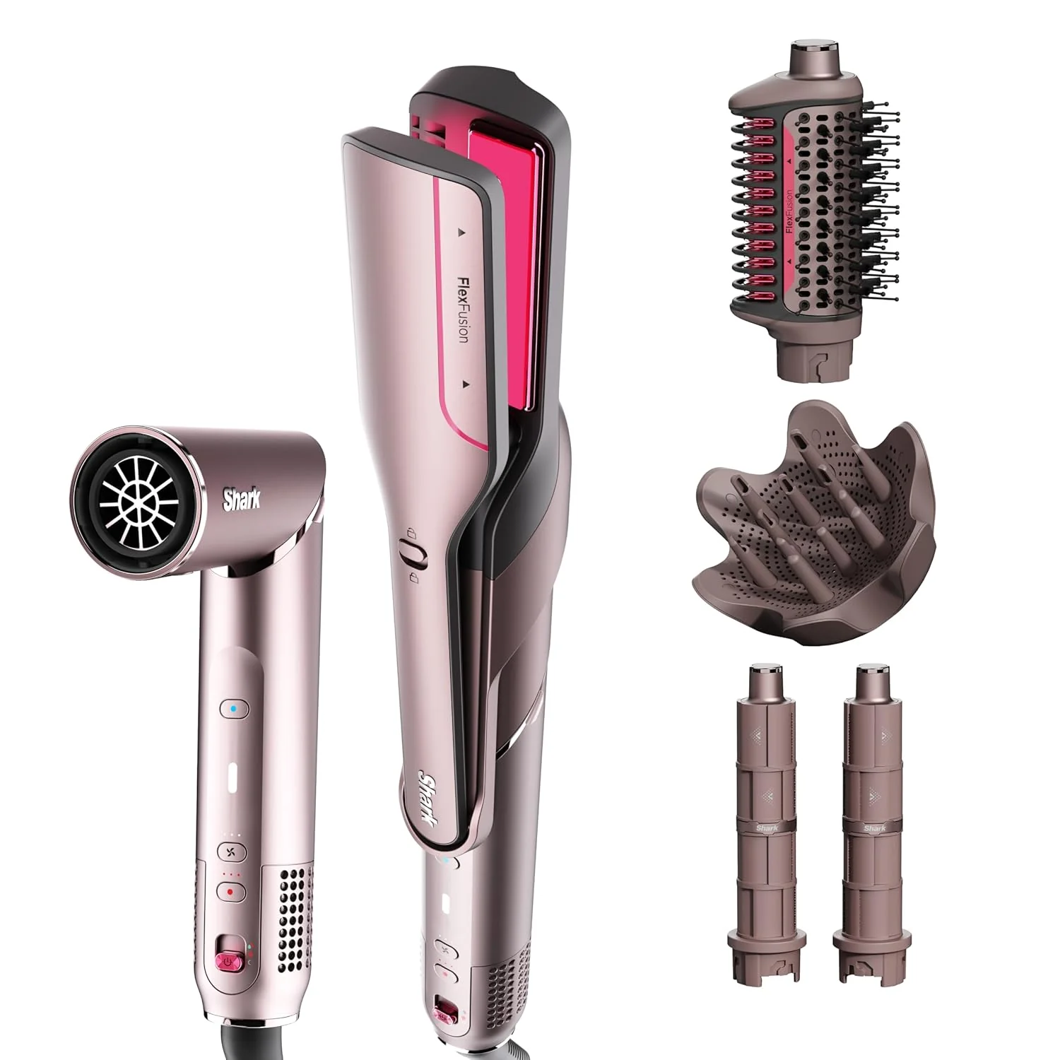 Secador Y Plancha Shark Flexfusion 5 En 1. Cepillo Estilizador Blower De Cabello HD642S.