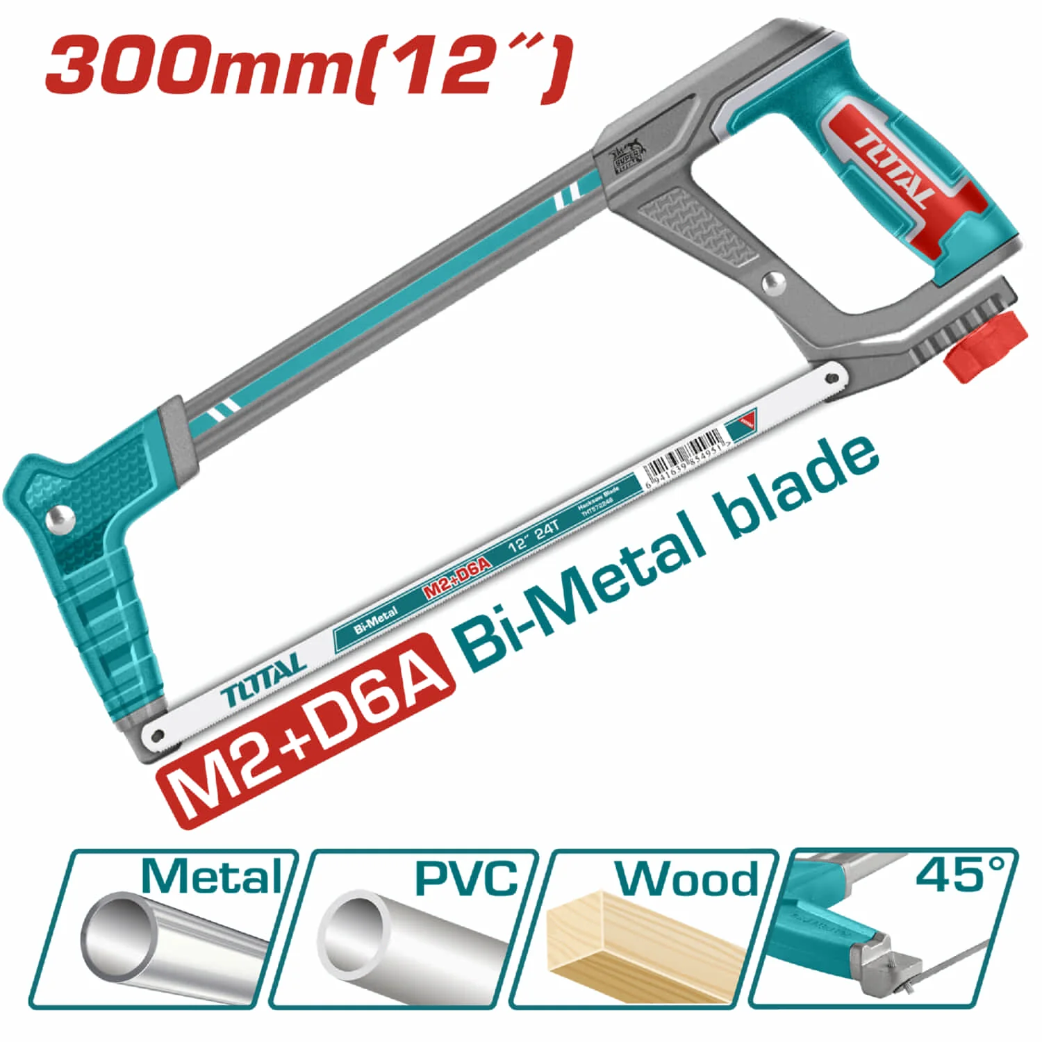 Segueta Industrial Para Metal De 300 Mm / 12" Para Trabajo Pesado. Incluye 1 Hoja De Sierra