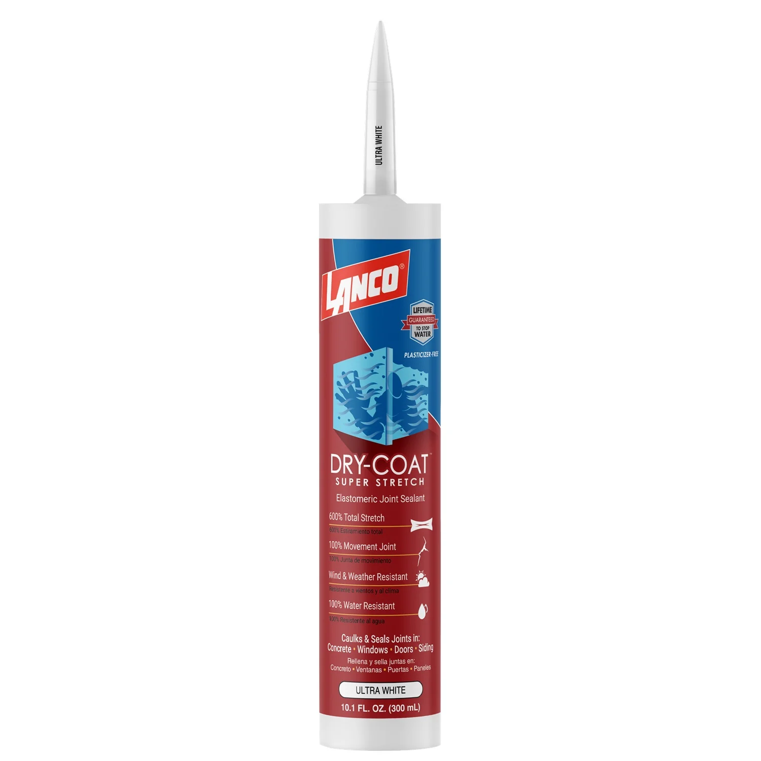 Sellador Acrílico Elastomérico De 10 Oz. Dry Coat Super Stretch Lanco