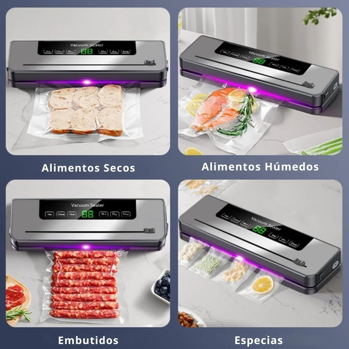 Sellador Al Vacío Con Esterilización UV Para Alimentos De ABS Resistente De 120W Con Medidas 14.5X3x 2.5" (36.8X7.6X6.3Cm). Incluye 10 Bolsas - Image 4