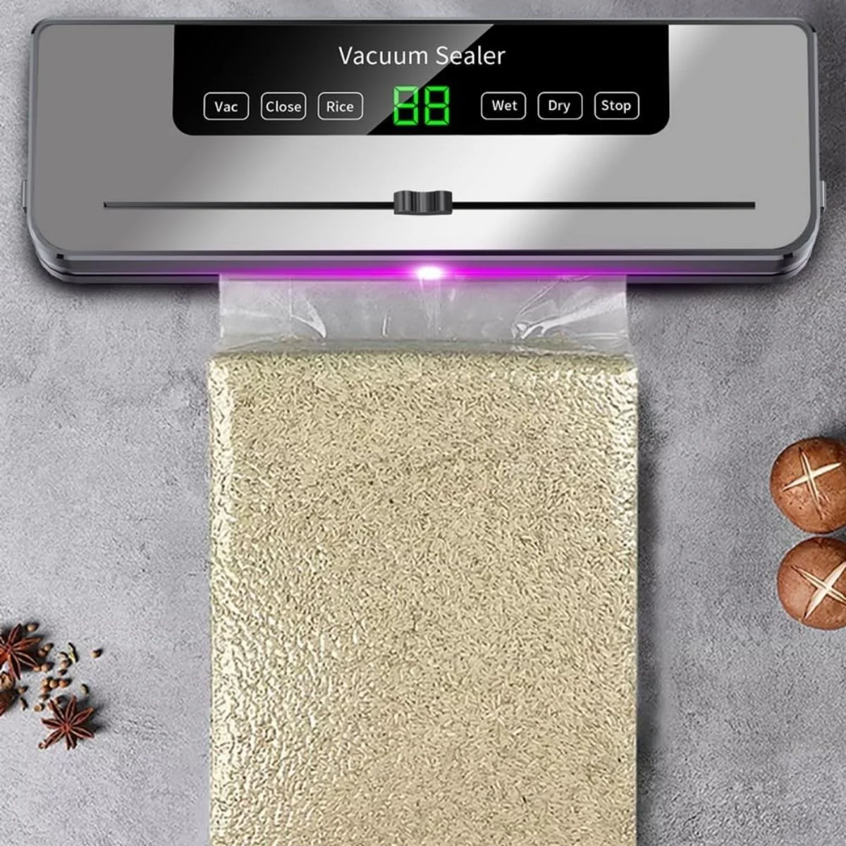 Sellador Al Vacío Con Esterilización UV Para Alimentos De ABS Resistente De 120W Con Medidas 14.5X3x 2.5" (36.8X7.6X6.3Cm). Incluye 10 Bolsas - Image 5