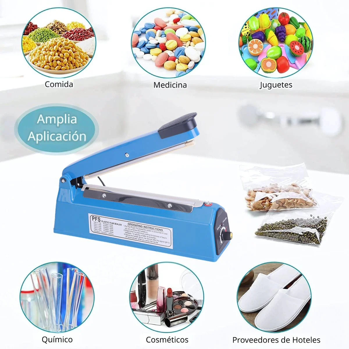 Selladora Impulso Térmica Lineal Eléctrica De 20Cm Con Regulador De Temperatura 110V. Máquina Para Sellar Para Bolsas Plásticas, Aluminio Y Kraft. - Image 2