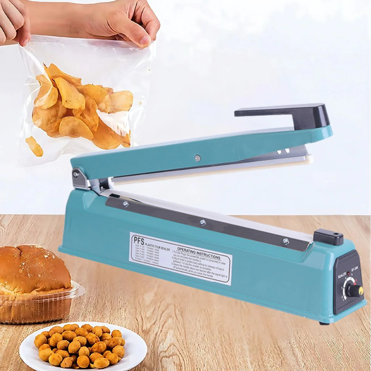 Selladora Impulso Térmica Lineal Eléctrica De 30Cm Con Regulador De Temperatura 110V. Máquina Para Sellar Para Bolsas Plásticas, Aluminio Y Kraft.