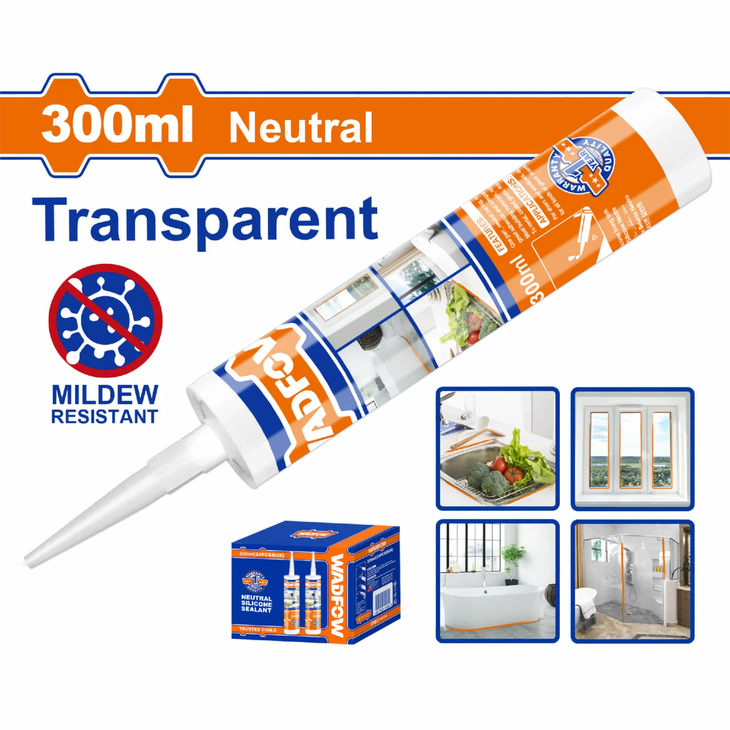 Selladores De Silicón Neutral 300Ml. Resistente Al Moho. Tiempo De Curado: 20H. - Image 3